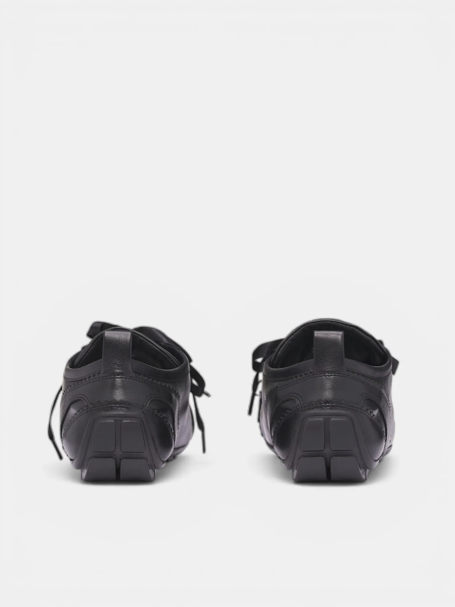 Black Leather Ballerina Grip Trainers (BPT6-M-0799-BLACK) sold by lorenzo product image thumbnail 4