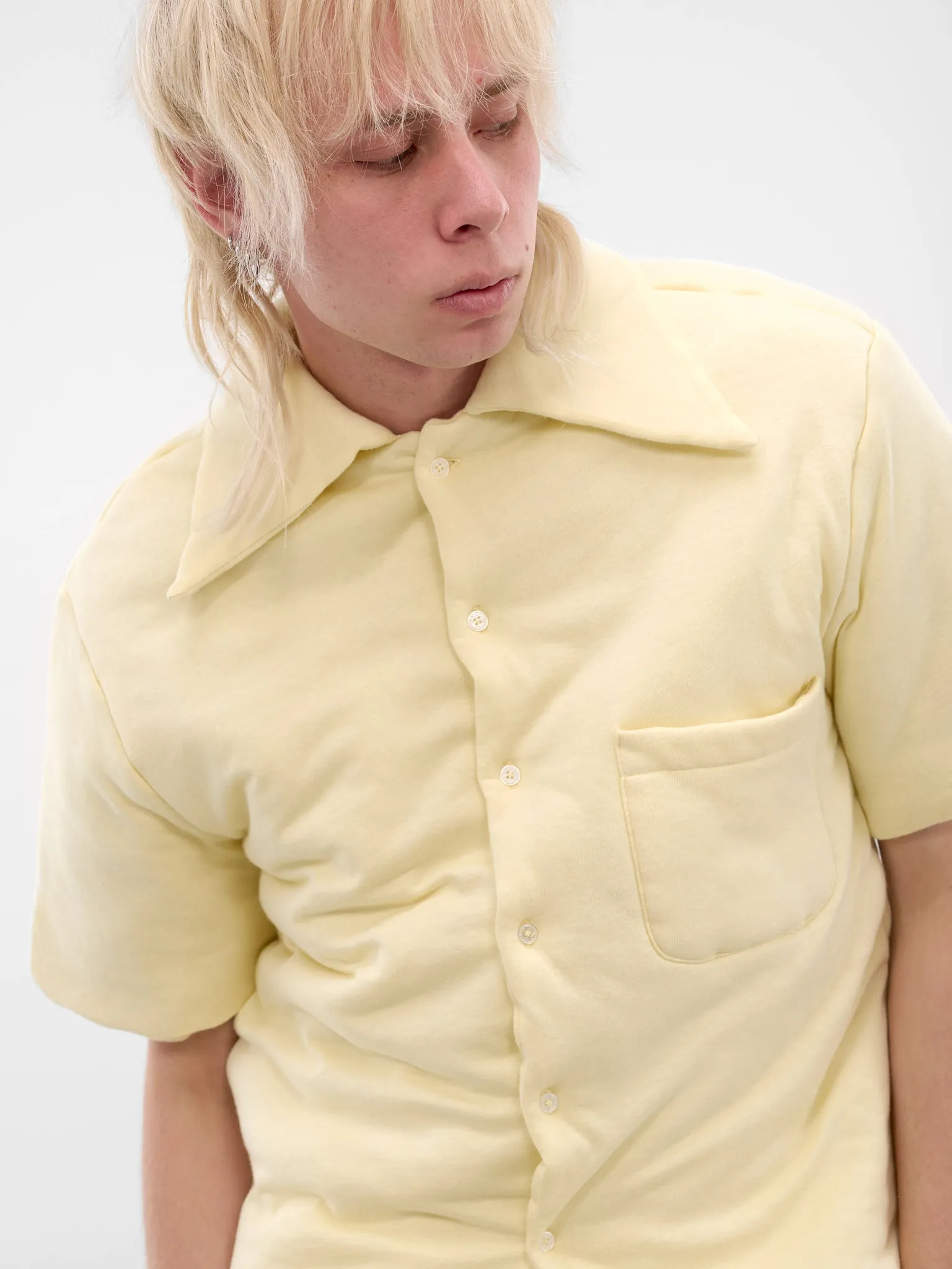 Spoiled Milk Wadded Shift Shirt (MT118J-LJ-100-SPOILED-MILK) sold by lorenzo product image thumbnail 5