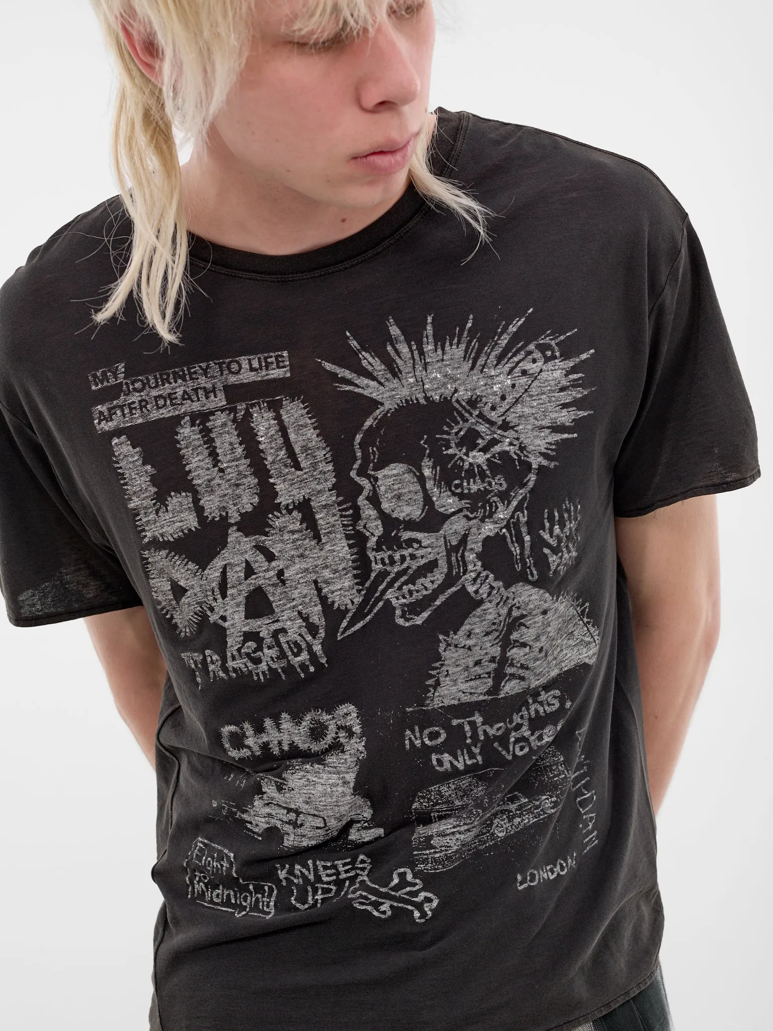 Black Cotton Thrash Graphic Tee (MT096J-SJ-906-BLACK) sold by lorenzo product image thumbnail 5