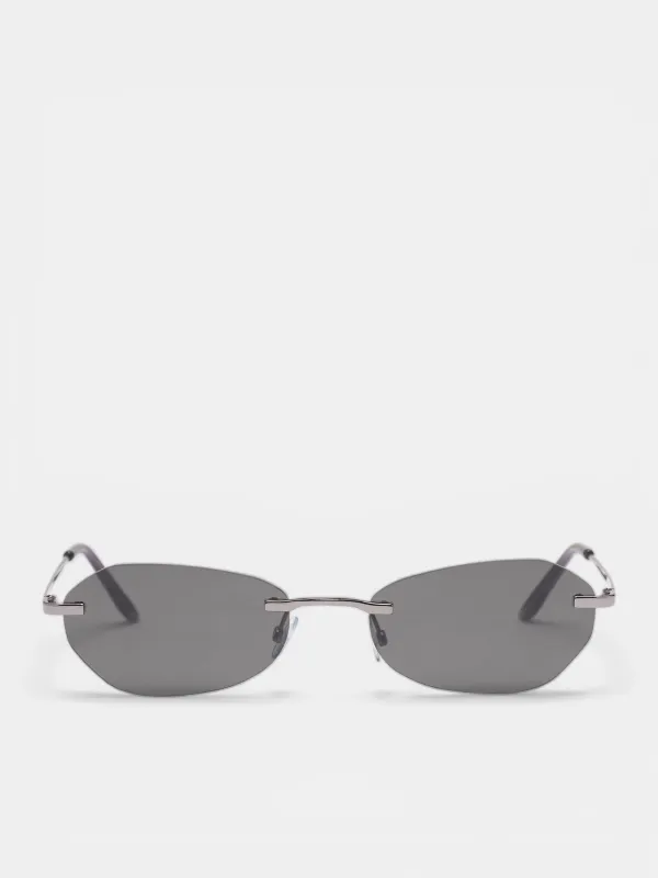 Trinity Black Silver Sunglasses (A4238ATB-TRINITY-BLACK) made by Our Legacy