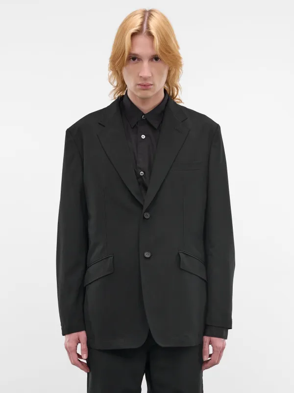 Black Wool Tailored Blazer (HQ-J101-S26-BLACK) made by Comme des Garcons