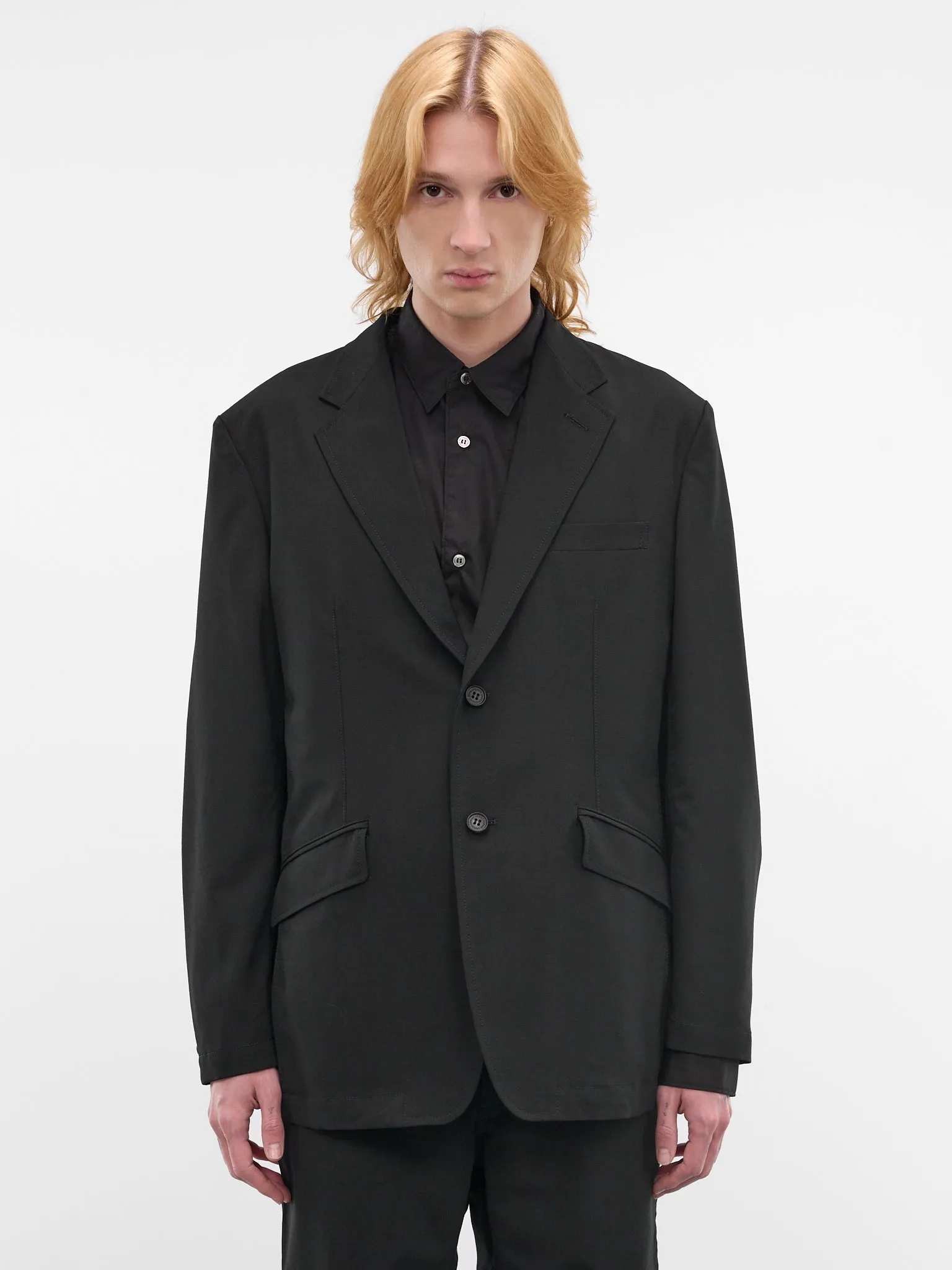 Black Wool Tailored Blazer (HQ-J101-S26-BLACK) sold by lorenzo