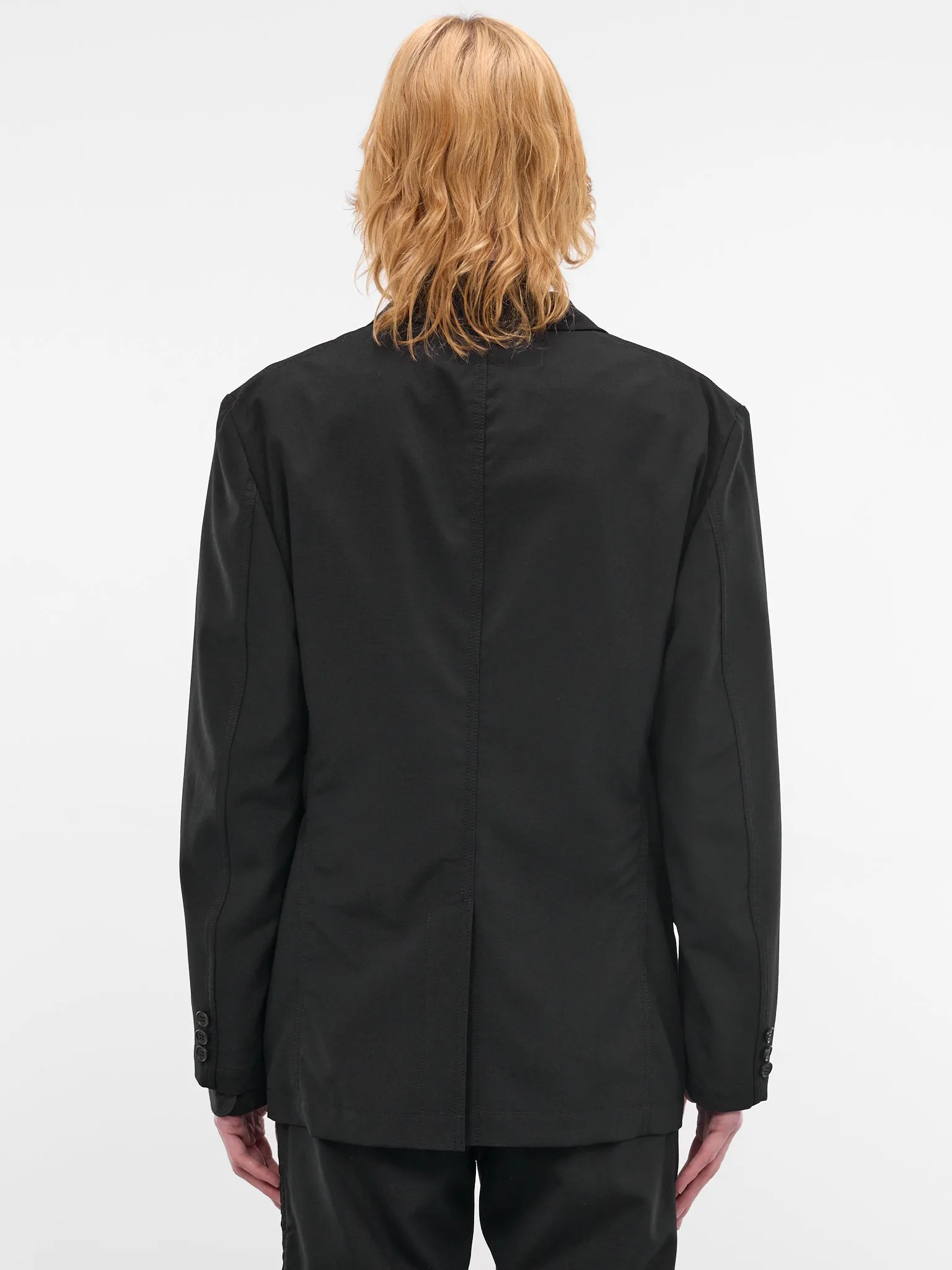 Black Wool Tailored Blazer (HQ-J101-S26-BLACK) sold by lorenzo product image thumbnail 3