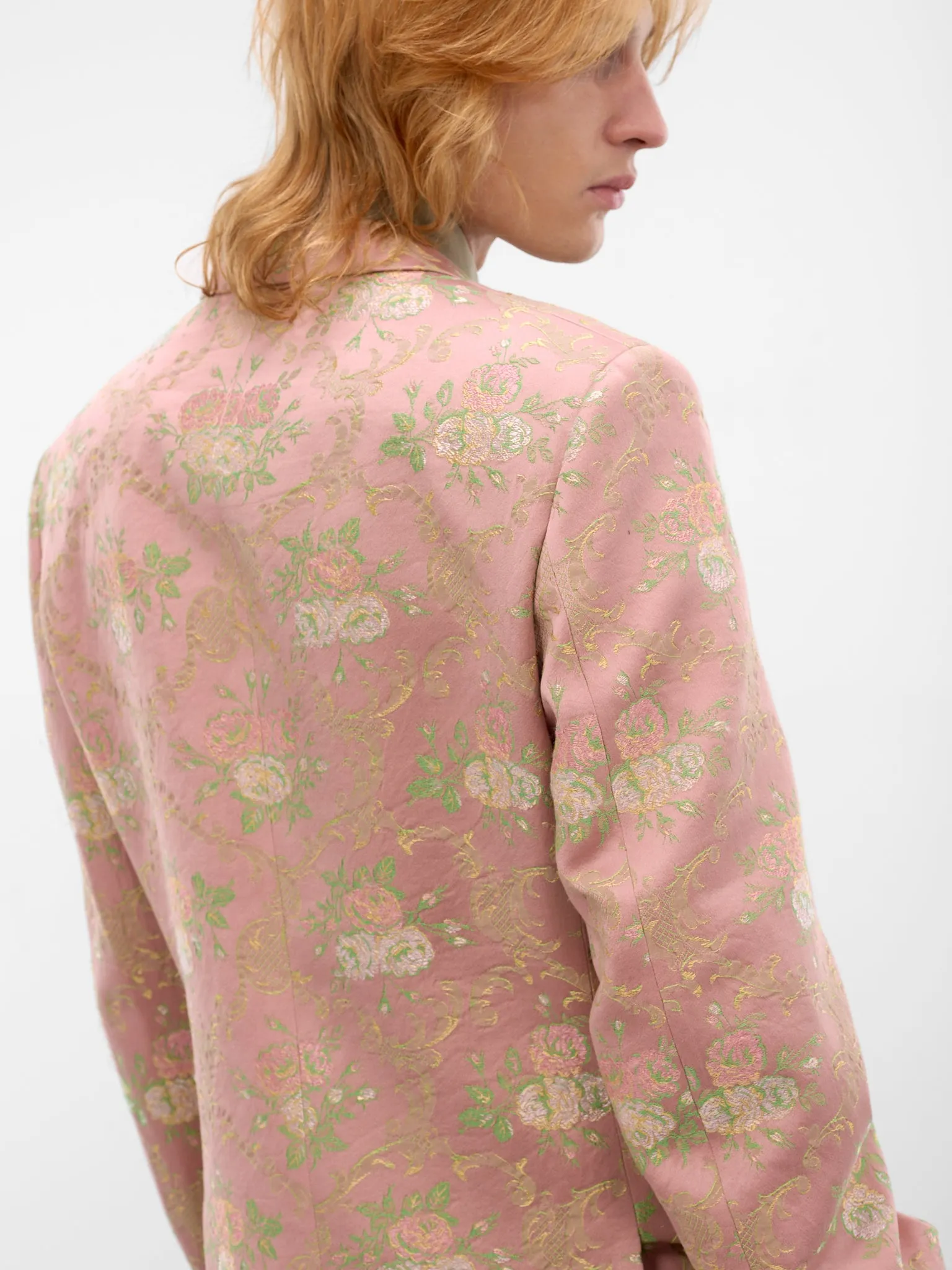 Pink Floral Tailored Blazer (WQ-J032-S26-PINK-GREEN) sold by lorenzo product image thumbnail 5