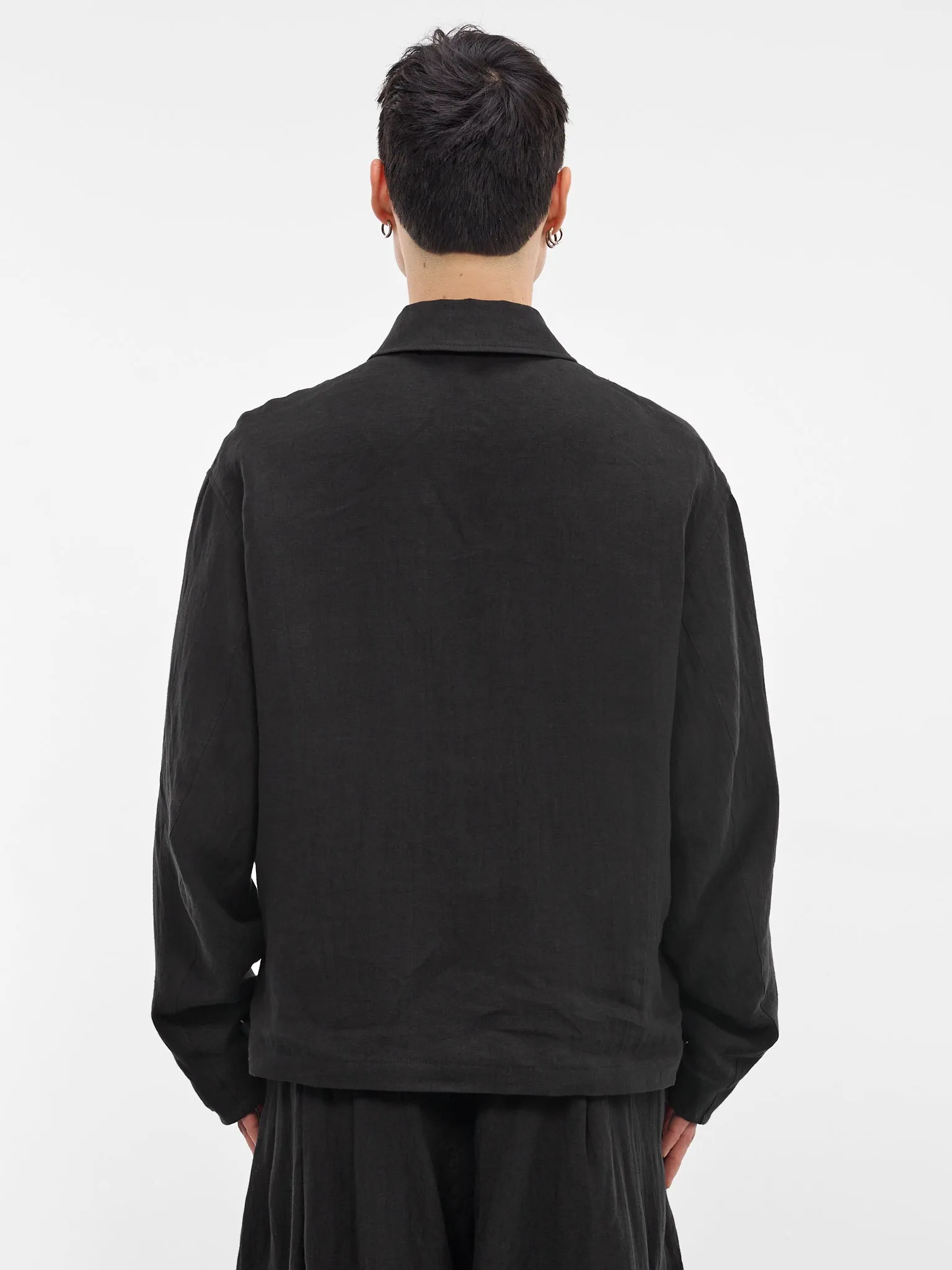 Black Relaxed Zip Jacket (HK-Y01-300-2-BLACK) sold by lorenzo product image thumbnail 3