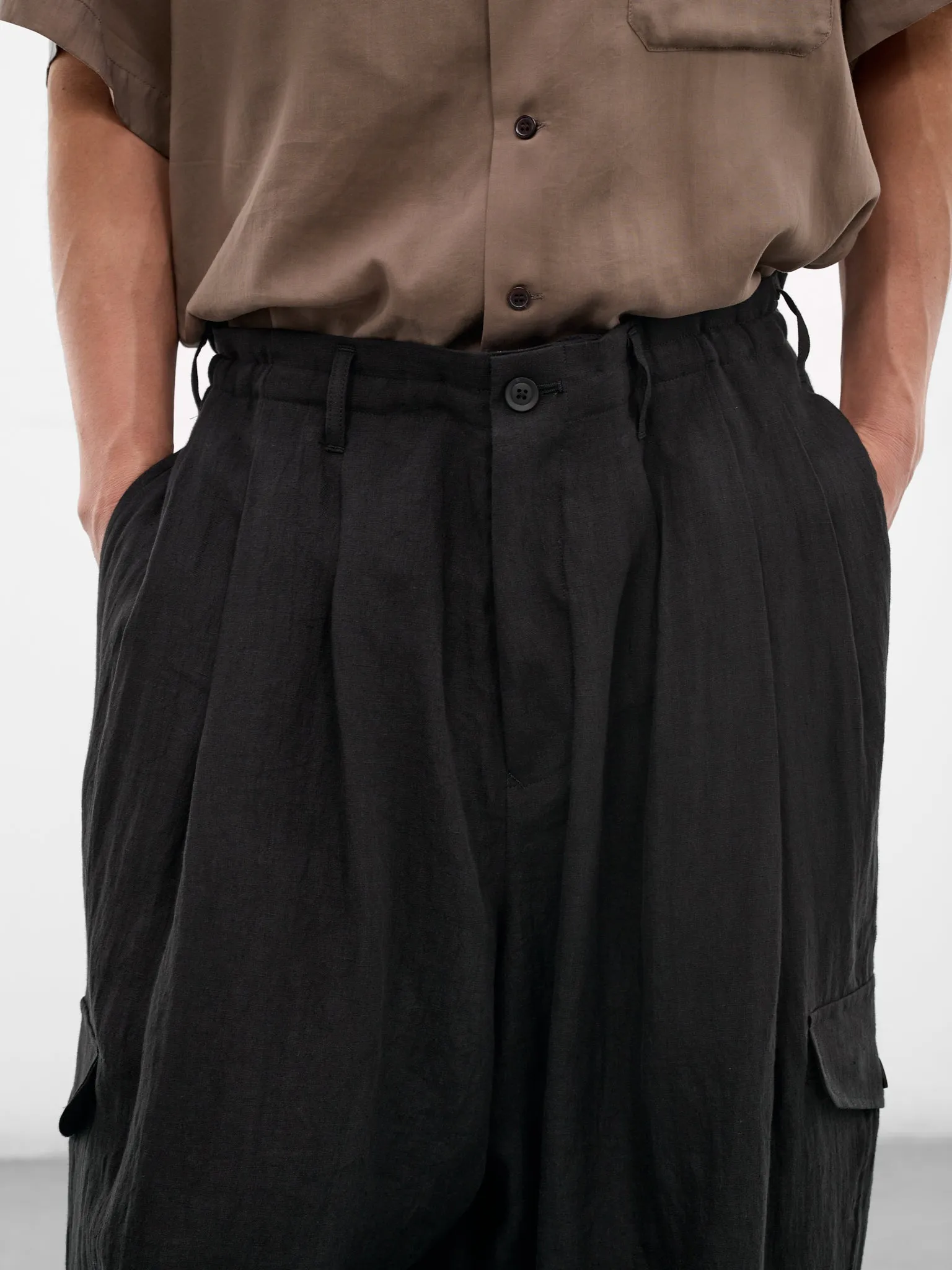 Black Pleated Baggy Trousers (HK-P15-300-2-BLACK) sold by lorenzo product image thumbnail 5