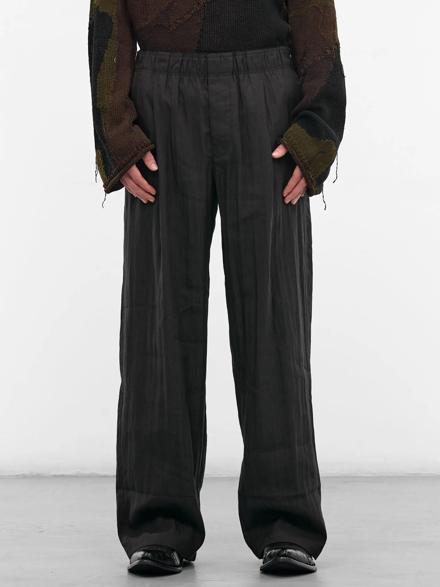 Black Tech-Flax Leisure Trousers (M2264LS-SOOT-BLACK-TECHFLAX) sold by lorenzo