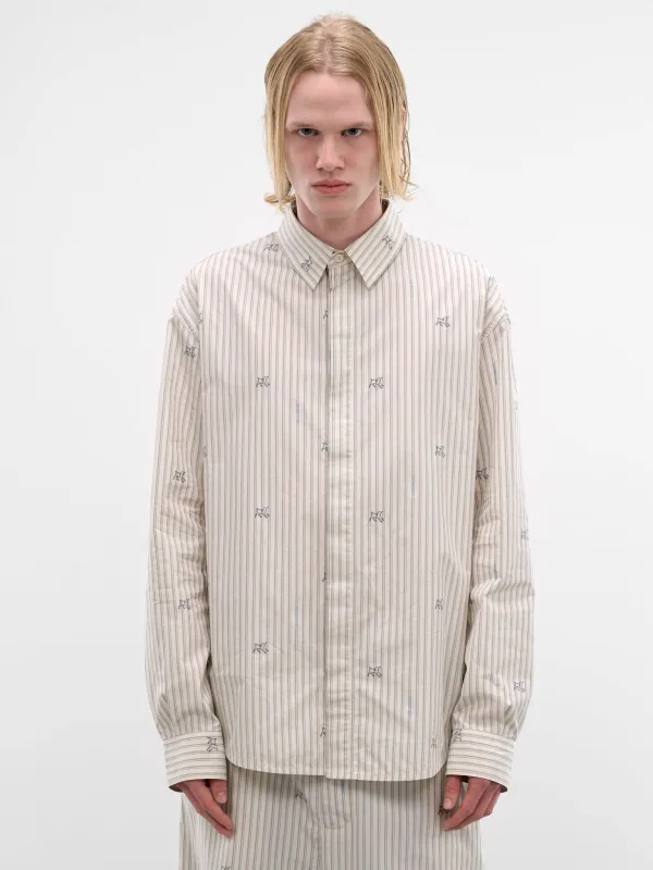 White Lamb & Stripe Pajama Shirt (SHM00541AW00750-LAMB-STRIPES) made by Jacquemus