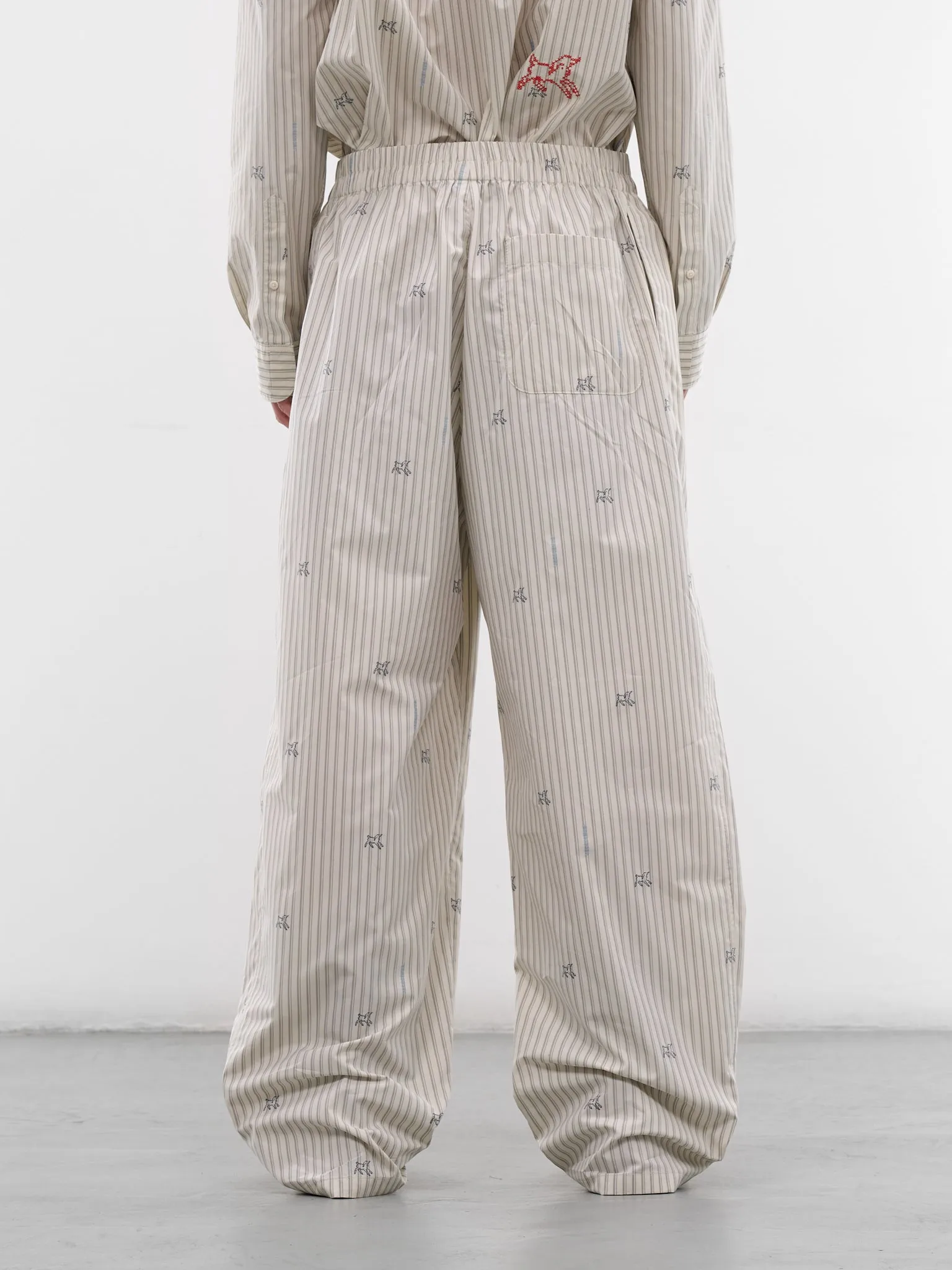 White Lamb & Stripe Pajama Pants (PAM00565AW00750-LAMB-STRIPES) sold by lorenzo product image thumbnail 3