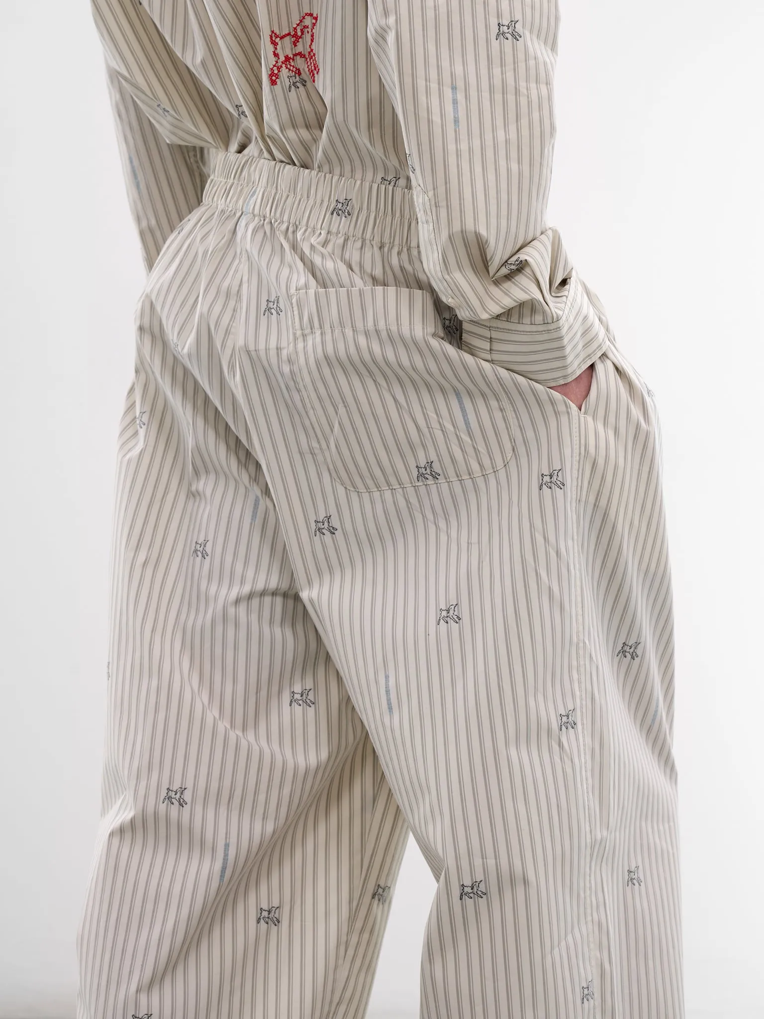 White Lamb & Stripe Pajama Pants (PAM00565AW00750-LAMB-STRIPES) sold by lorenzo product image thumbnail 5