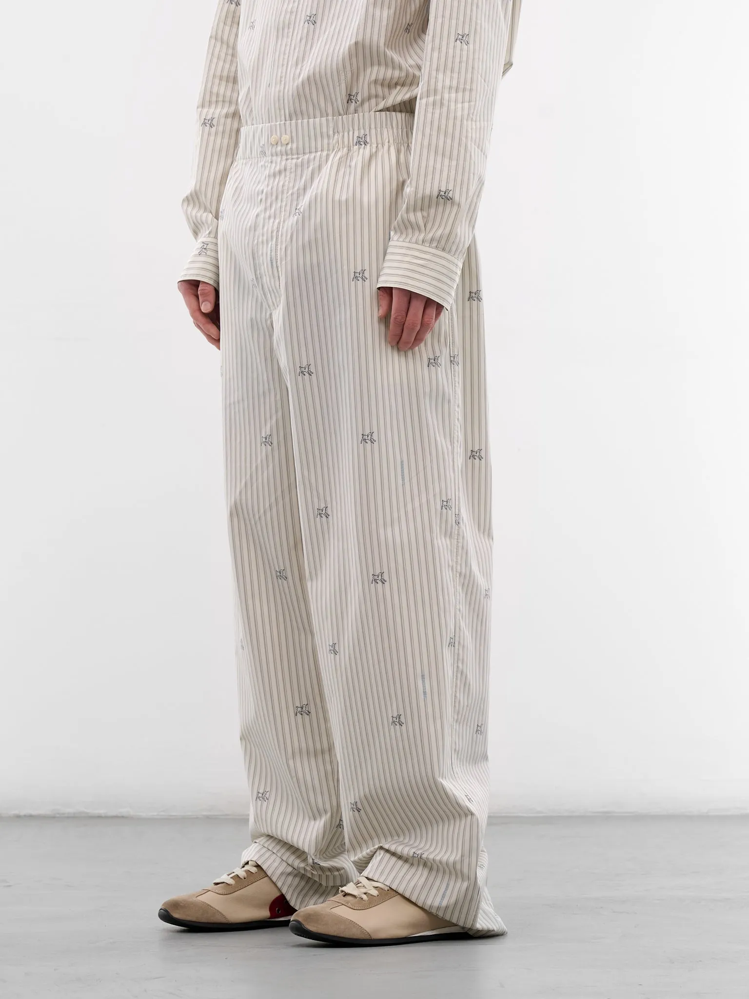 White Lamb & Stripe Pajama Pants (PAM00565AW00750-LAMB-STRIPES) sold by lorenzo product image thumbnail 2