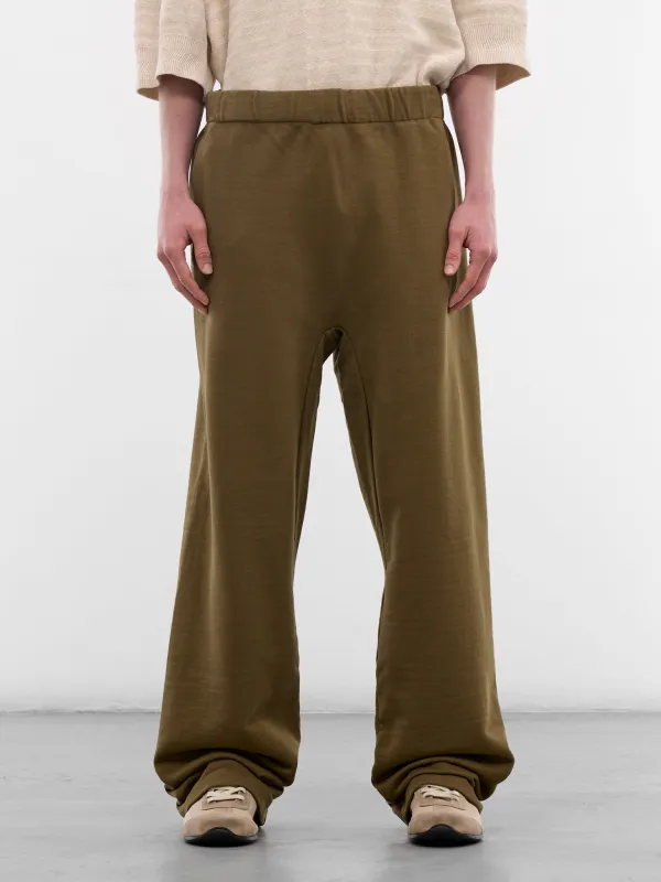 Khaki Cotton Logo Straight Sweatpants (PAM00555AJ00255-DARK-KHAKI) made by Jacquemus