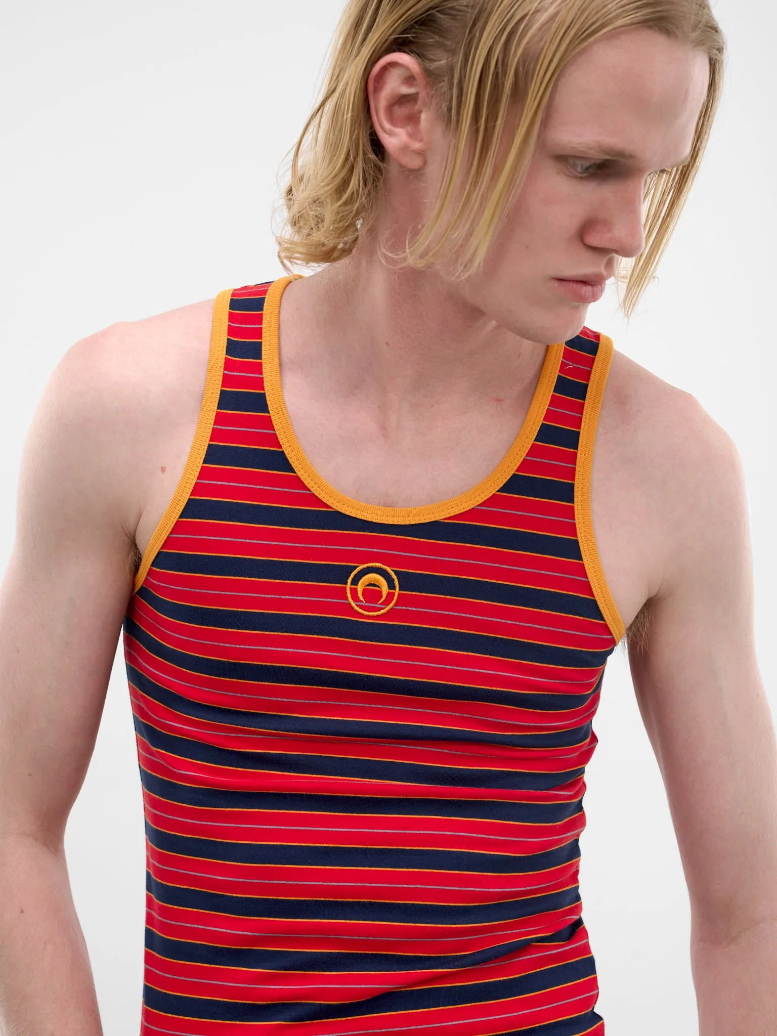 Red Striped Moon Logo Tank (MTT081ADJER0010-RED) sold by lorenzo product image thumbnail 4