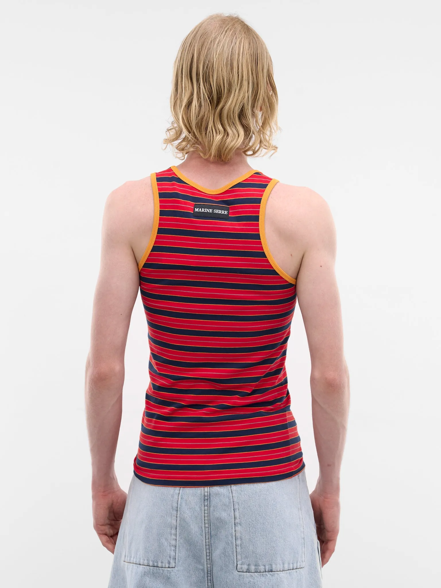Red Striped Moon Logo Tank (MTT081ADJER0010-RED) sold by lorenzo product image thumbnail 3