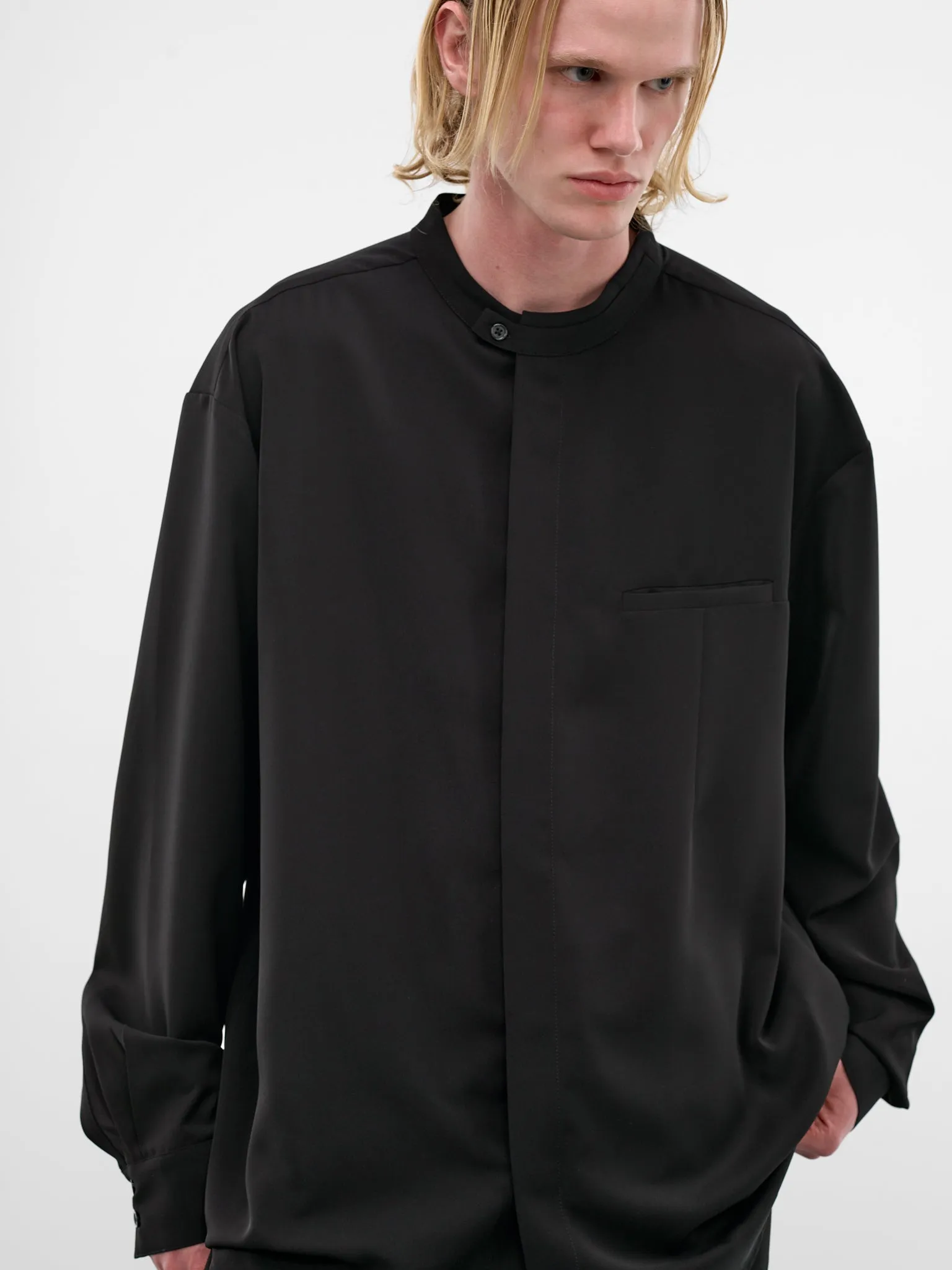 Black Mao Shirt (ESSS26SR01016-BLACK) sold by lorenzo product image thumbnail 5