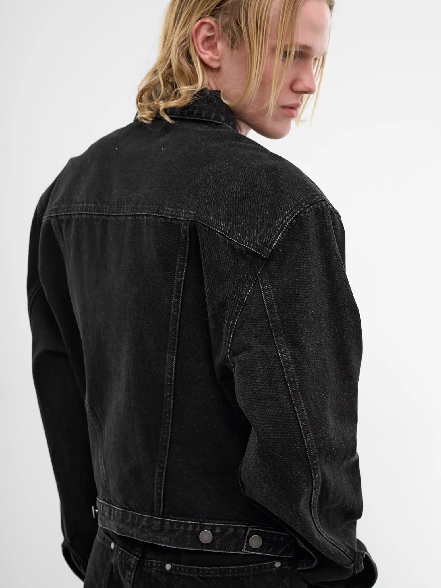 Magnette Shrunken Denim Jacket (ESSS26JA03012-MAGNETITE) sold by lorenzo product image thumbnail 5