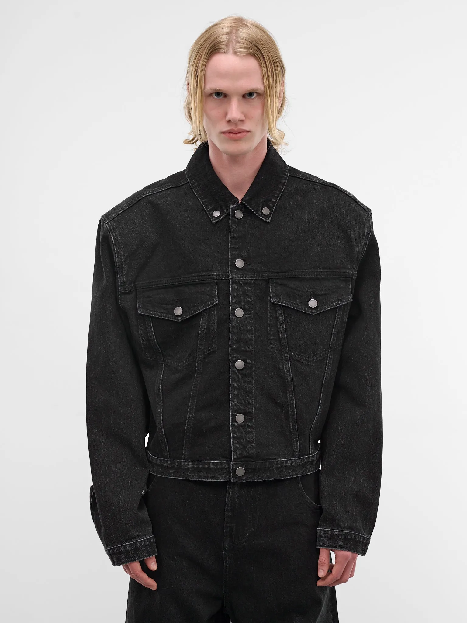 Magnette Shrunken Denim Jacket (ESSS26JA03012-MAGNETITE) sold by lorenzo