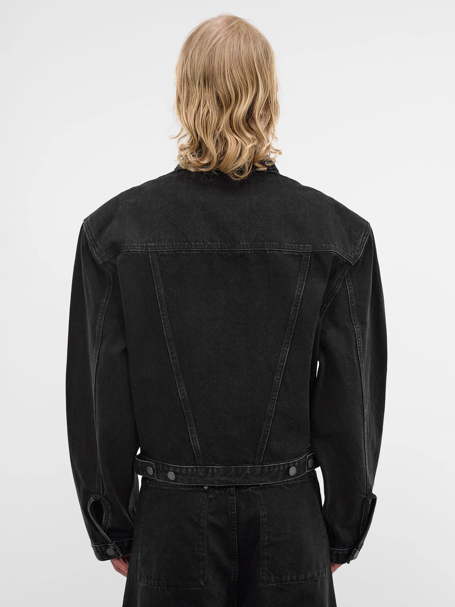 Magnette Shrunken Denim Jacket (ESSS26JA03012-MAGNETITE) sold by lorenzo product image thumbnail 3