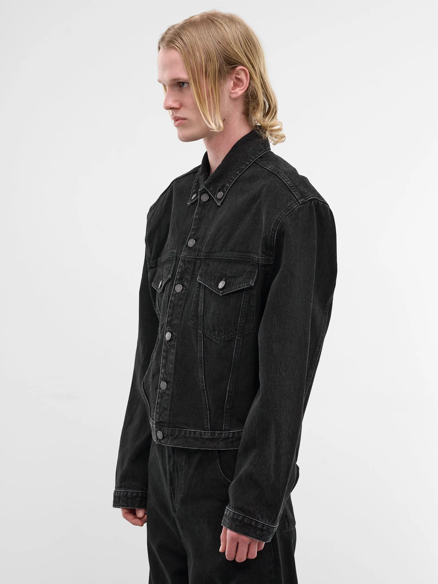 Magnette Shrunken Denim Jacket (ESSS26JA03012-MAGNETITE) sold by lorenzo product image thumbnail 2