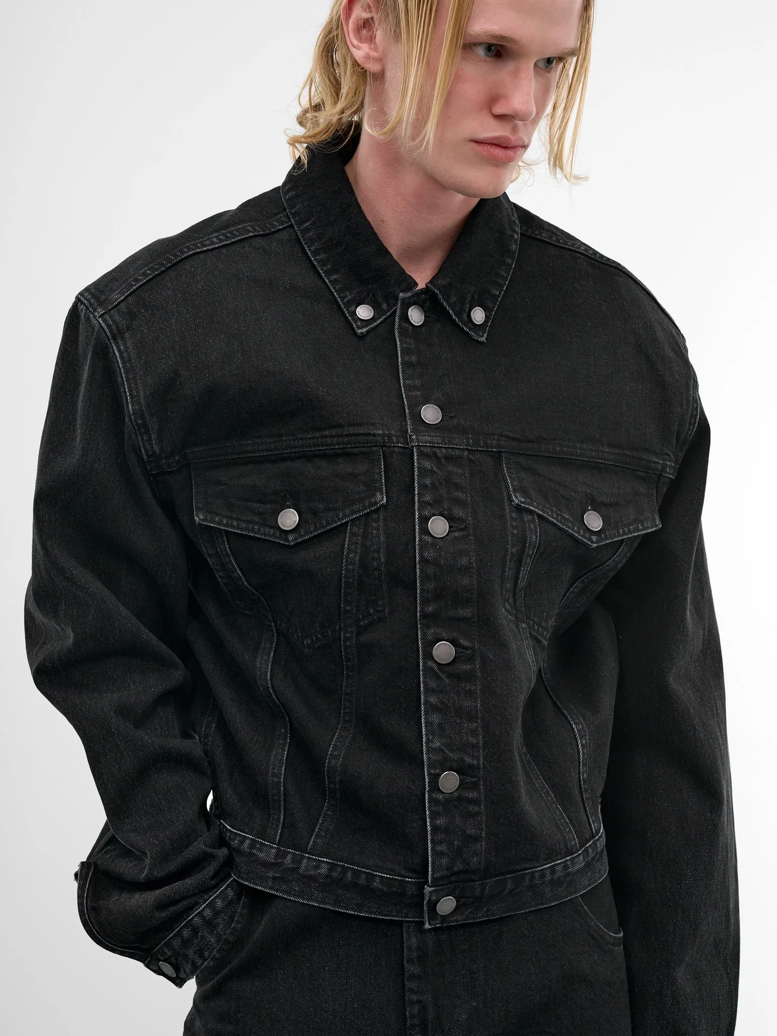 Magnette Shrunken Denim Jacket (ESSS26JA03012-MAGNETITE) sold by lorenzo product image thumbnail 4