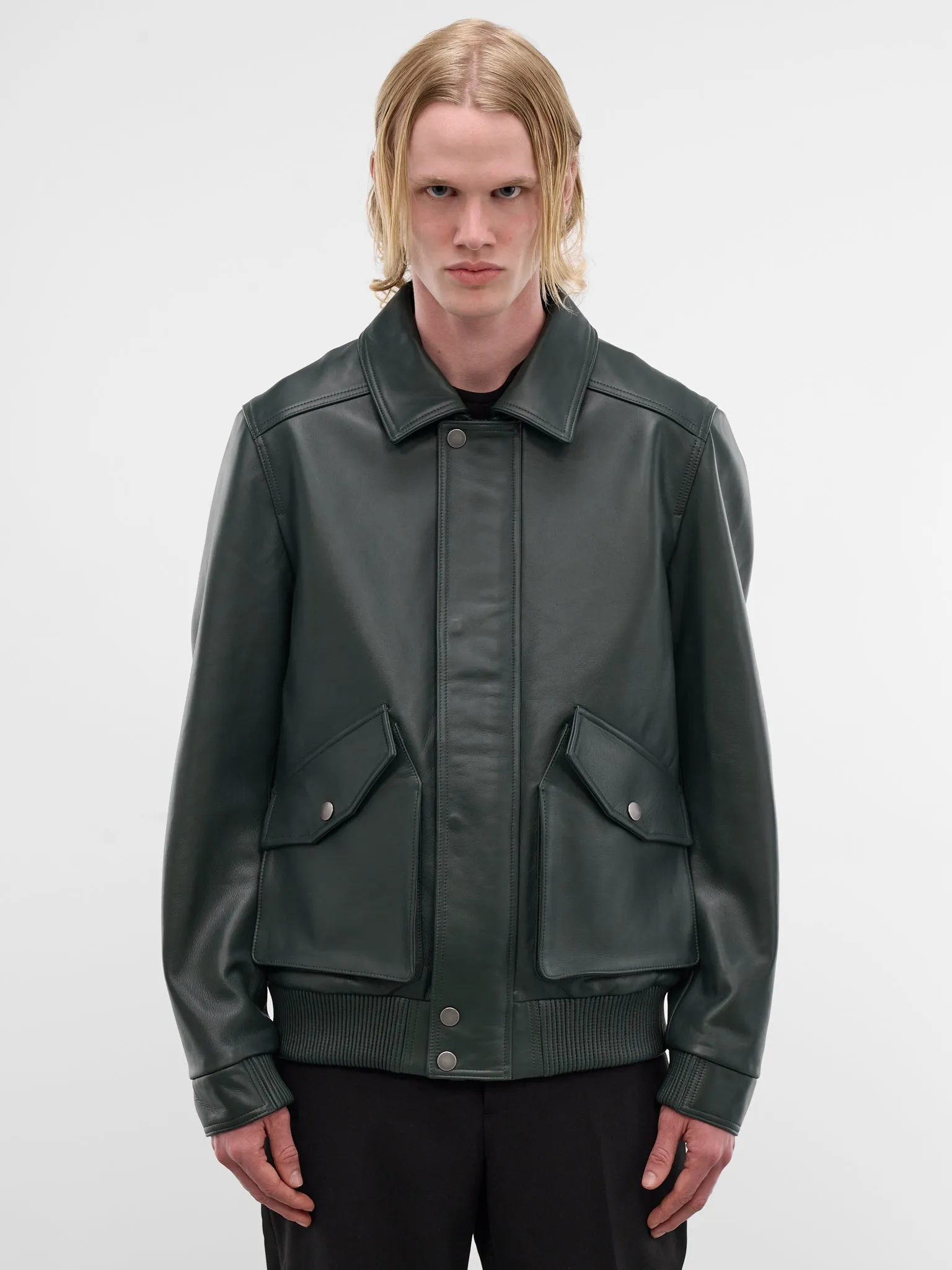 Black Leather Moto Jacket (ESSS26JA02247-CYPRESS) sold by lorenzo