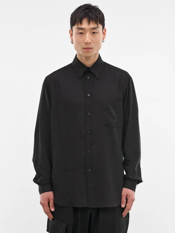 Black Classic Button-Up Shirt (HK-B83-250-2-BLACK) sold by lorenzo