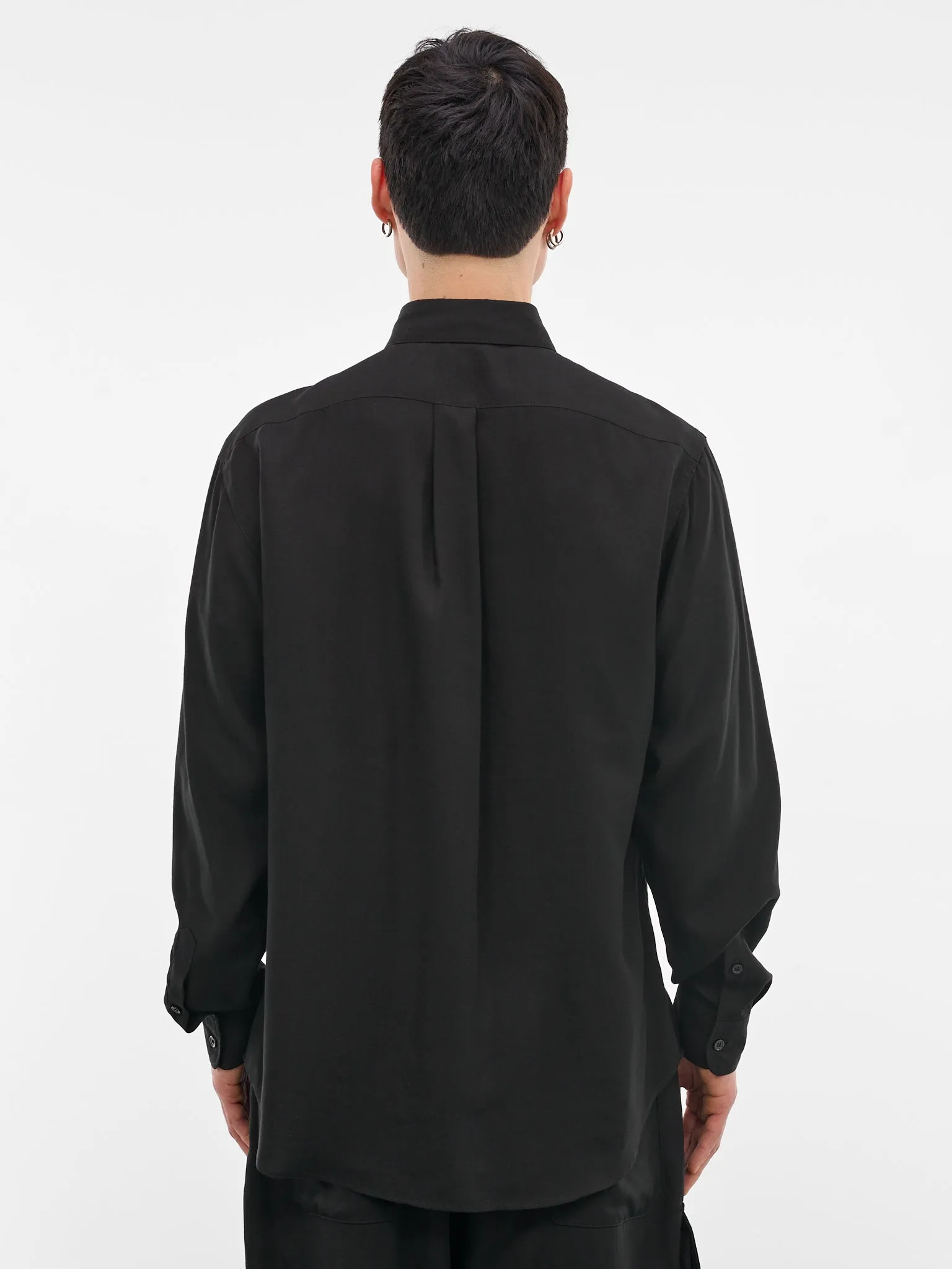 Black Classic Button-Up Shirt (HK-B83-250-2-BLACK) sold by lorenzo product image thumbnail 3