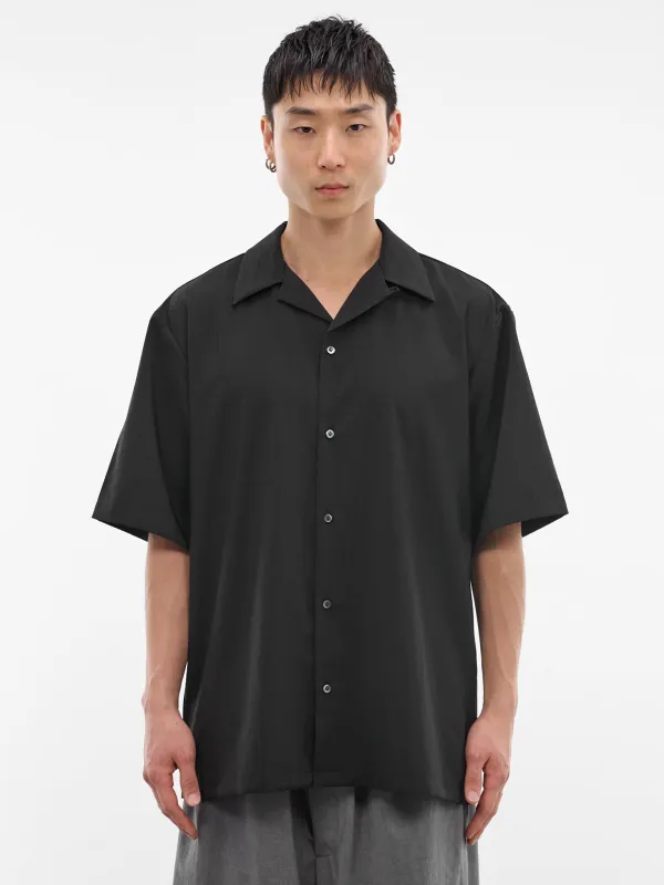 Black Boxy Camp Shirt (RM261-039-BLACK) made by lorenzo