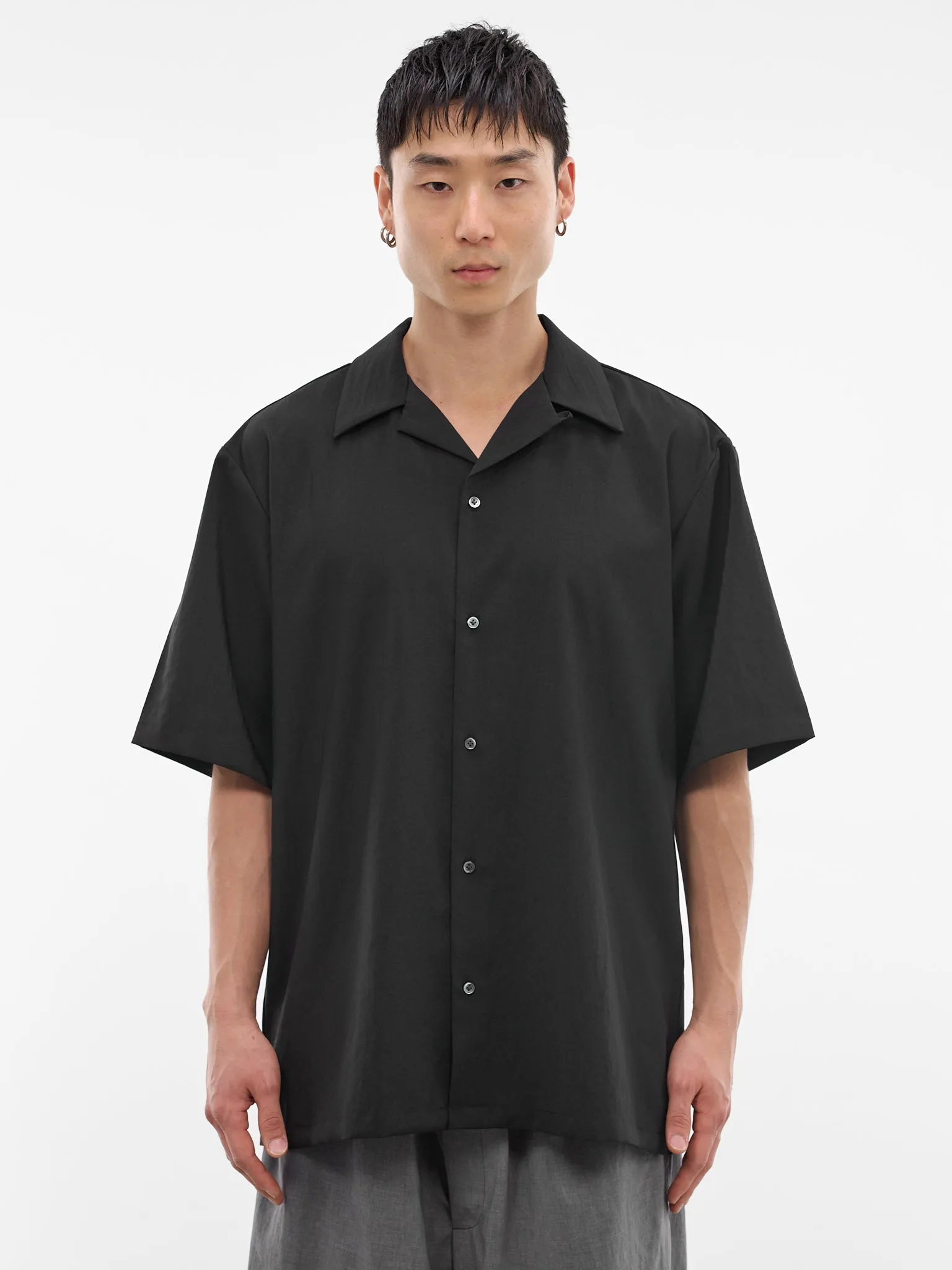 Black Boxy Camp Shirt (RM261-039-BLACK) sold by lorenzo