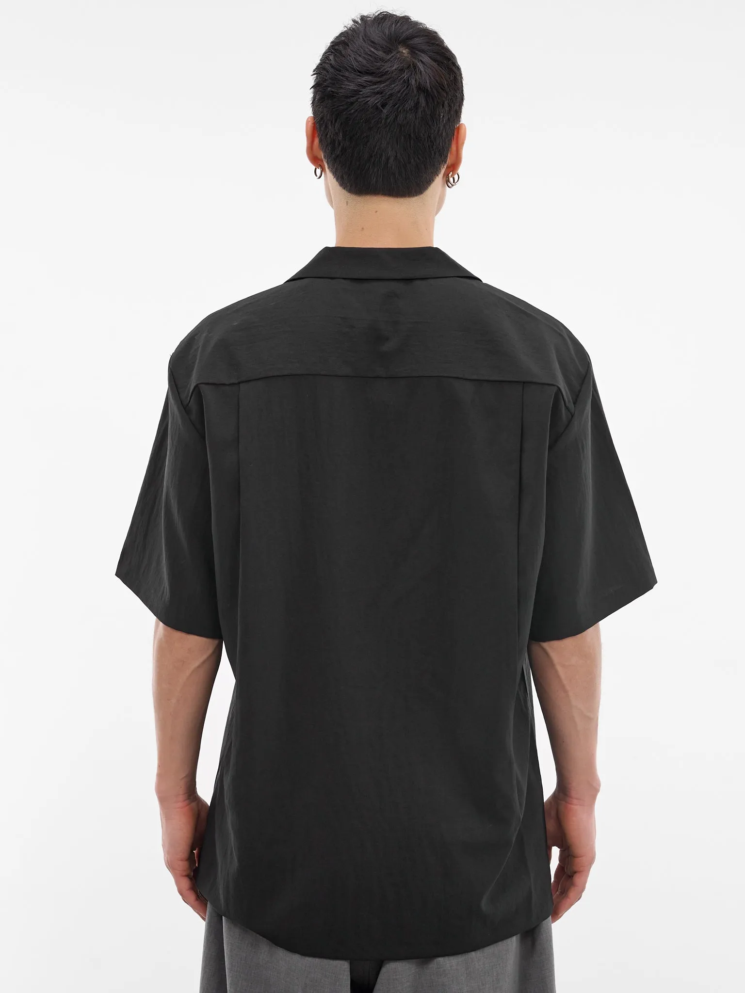 Black Boxy Camp Shirt (RM261-039-BLACK) sold by lorenzo product image thumbnail 3