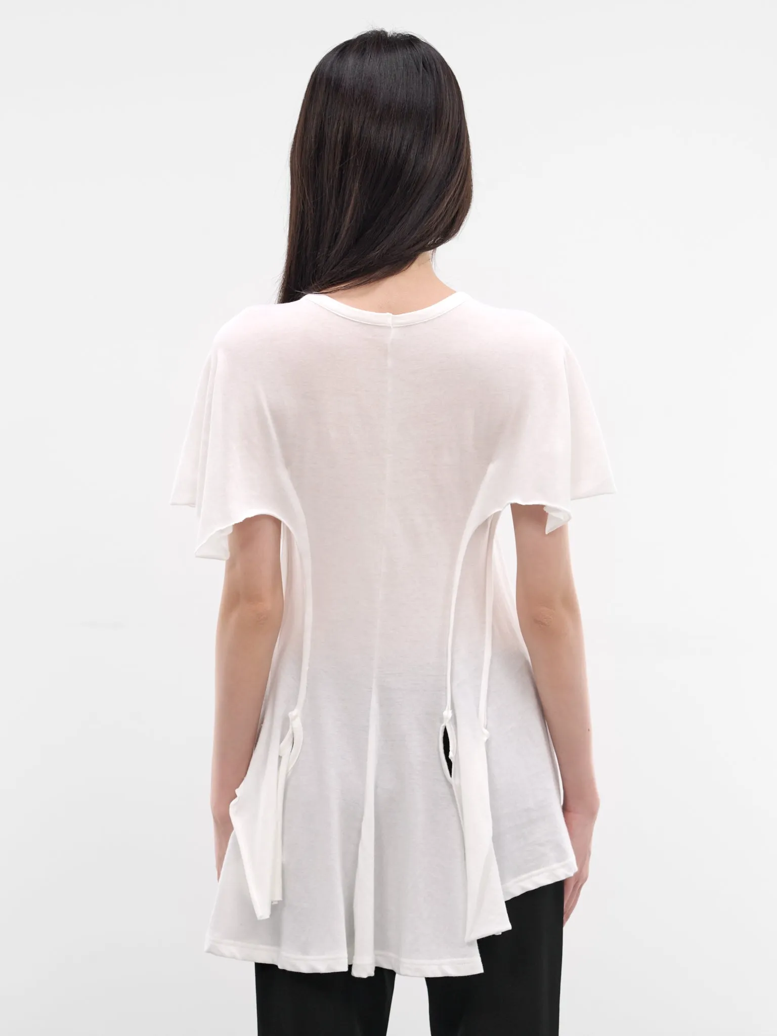 White Deconstructed Draping Tee (FK-T28-076-1-OFF-WHITE) sold by lorenzo product image thumbnail 3