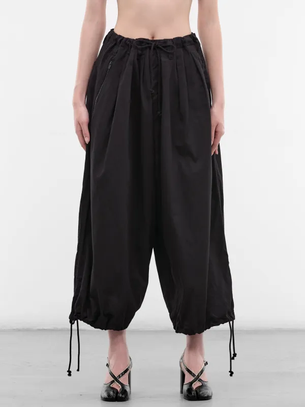 Black 3-Tucks Pleated Baggy Trousers (FK-P65-005-BLACK) sold by lorenzo