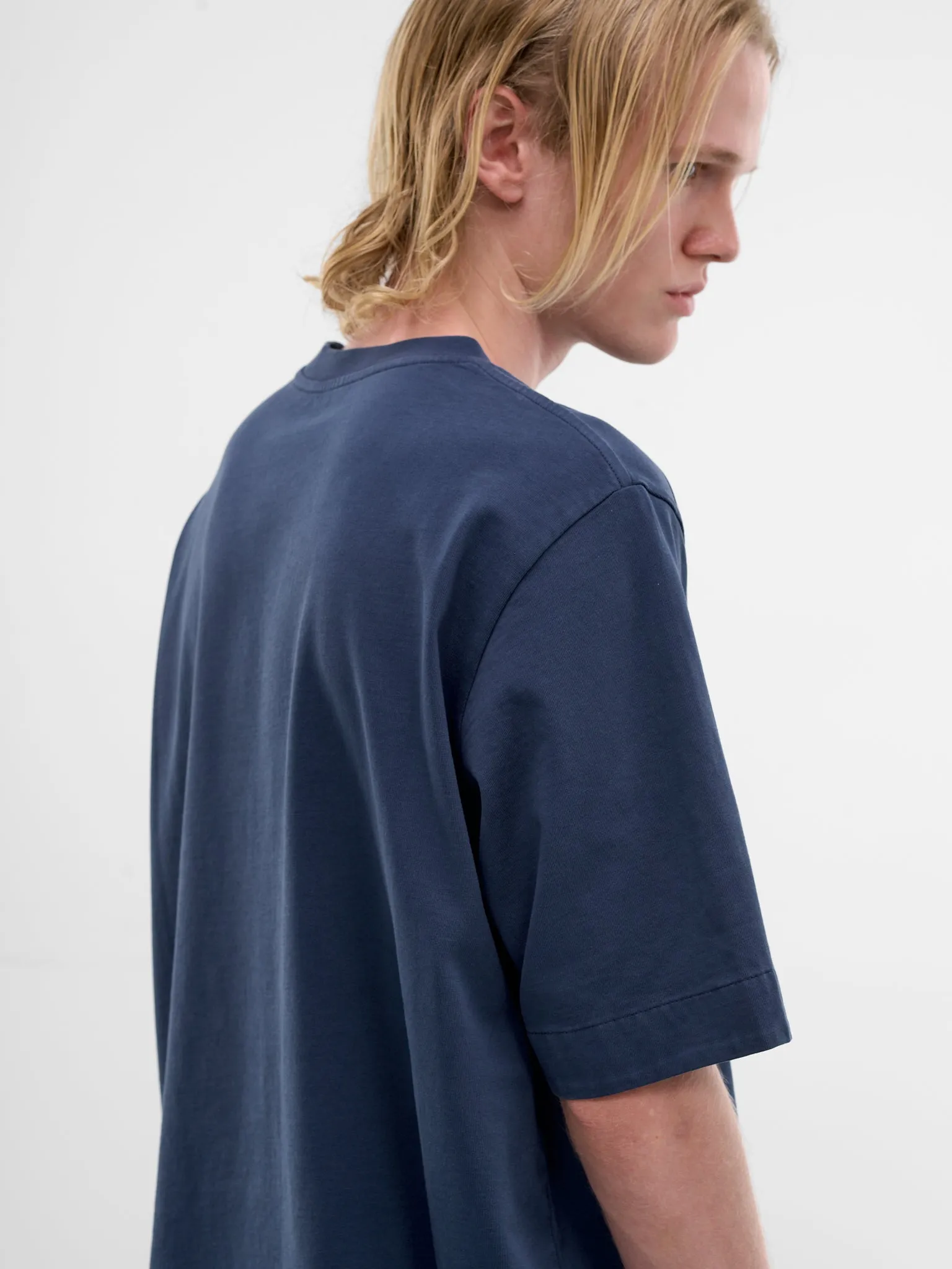 Blue Felix Cotton Tee (26HS031-BLUE) sold by lorenzo product image thumbnail 5