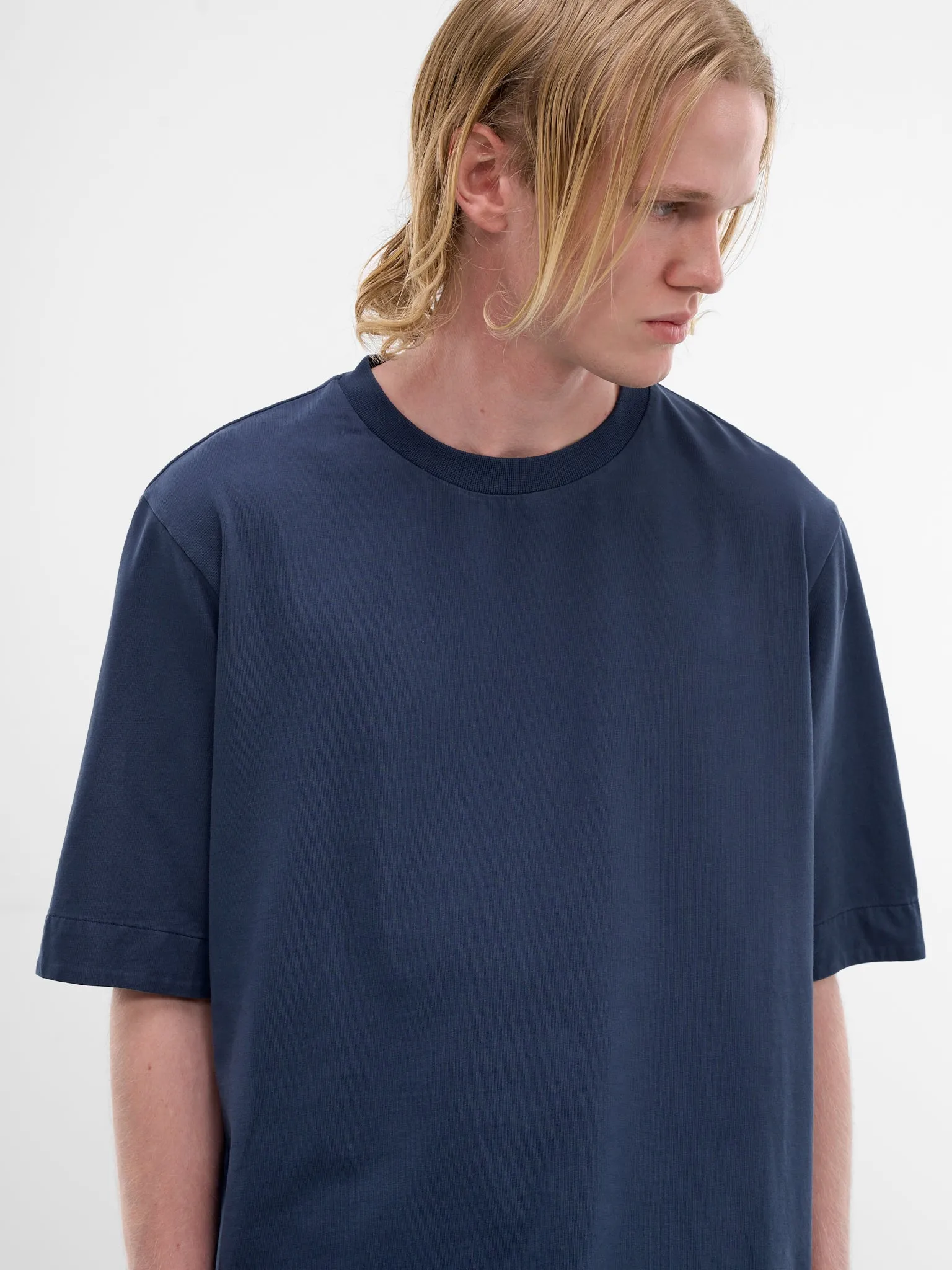 Blue Felix Cotton Tee (26HS031-BLUE) sold by lorenzo product image thumbnail 4