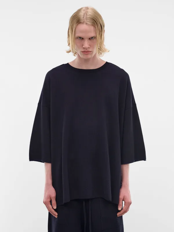 Navy Softy Cotton-Wool Tee (26HK042-NAVY) made by Casey Casey