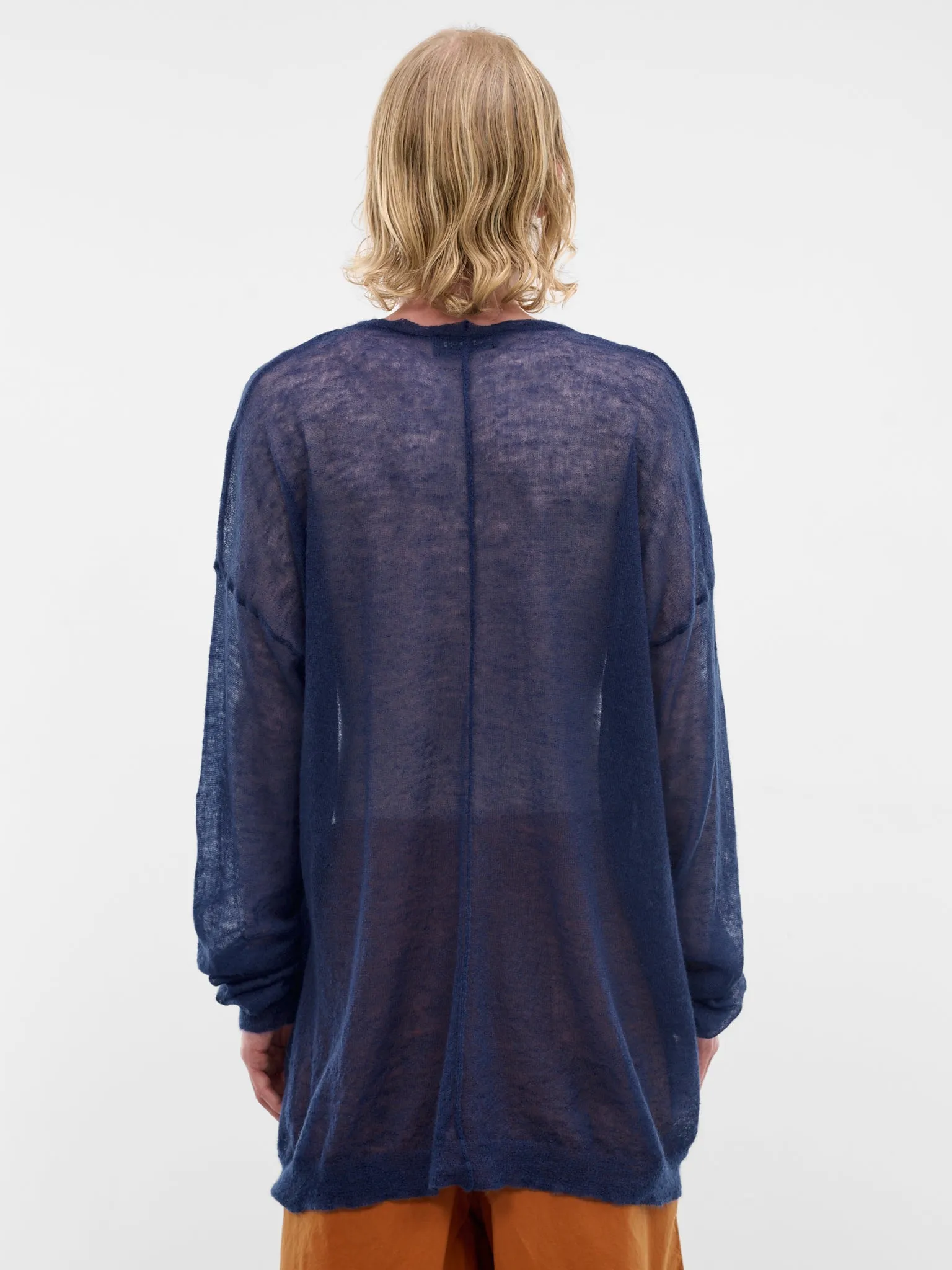 Blue Mohair Voile Sheer Sweater (26HK040-BLUE) sold by lorenzo product image thumbnail 3