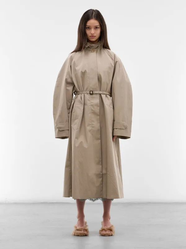 Khaki Cotton-Nylon Trench Coat (FN-WN-OUTW001150-KHAKI-GREY) made by Acne Studios