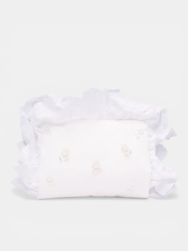 White Embellished Pillowcase Clutch Bag (BAG218B-0761-WHITE-PEARL) made by Simone Rocha