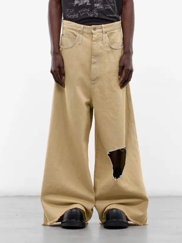 Whitewashed Distressed Dumpster Denim Jeans (MP093D-WD-102-WHITEWASHED) made by LUU DAN