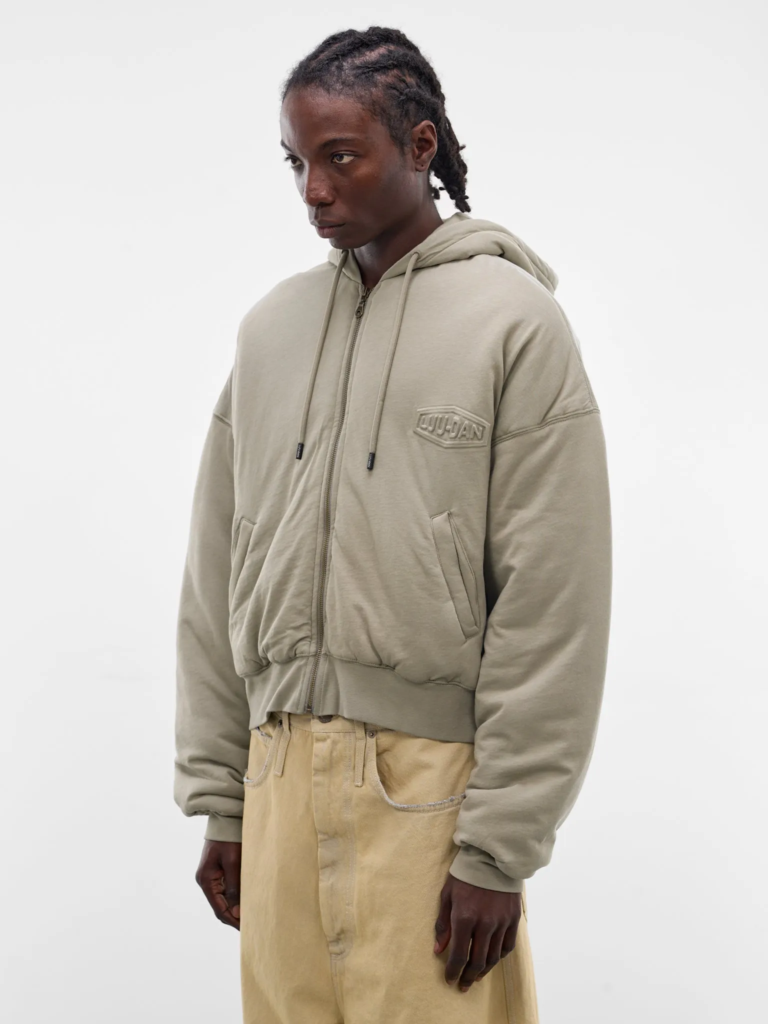 Vetiver Wadded Zip Hoodie (MJ038J-LJ-800-VETIVER) sold by lorenzo product image thumbnail 2
