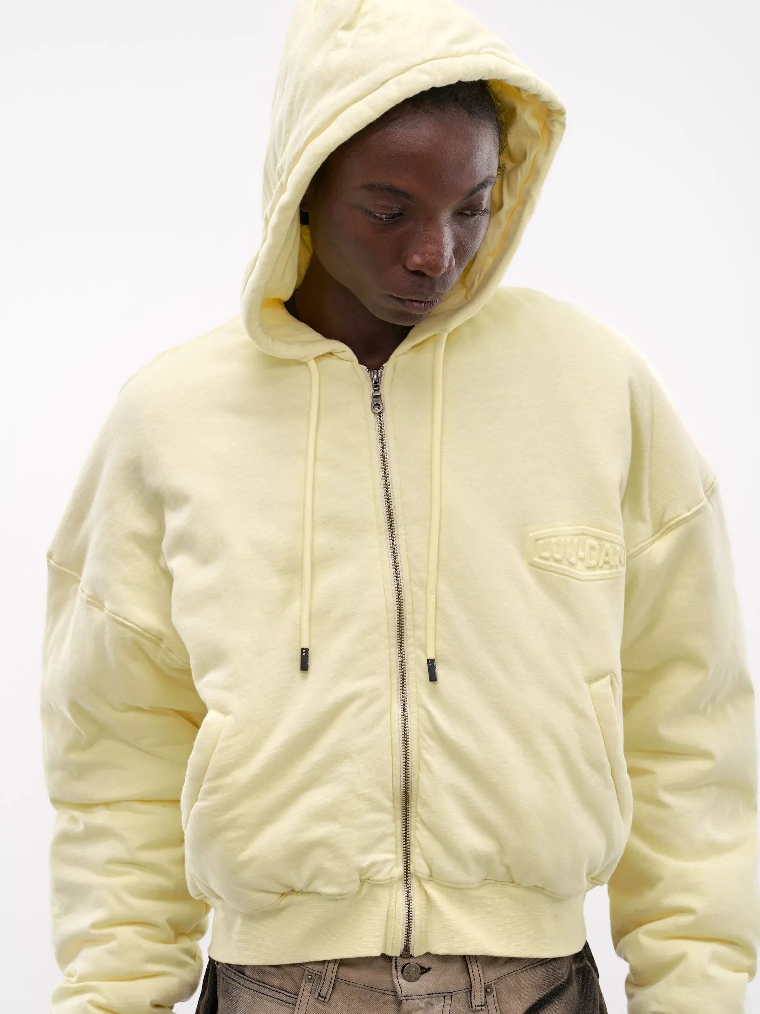 Spoiled Milk Wadded Zip Hoodie (MJ038J0-LJ-100-SPOILED-MILK) sold by lorenzo product image thumbnail 4
