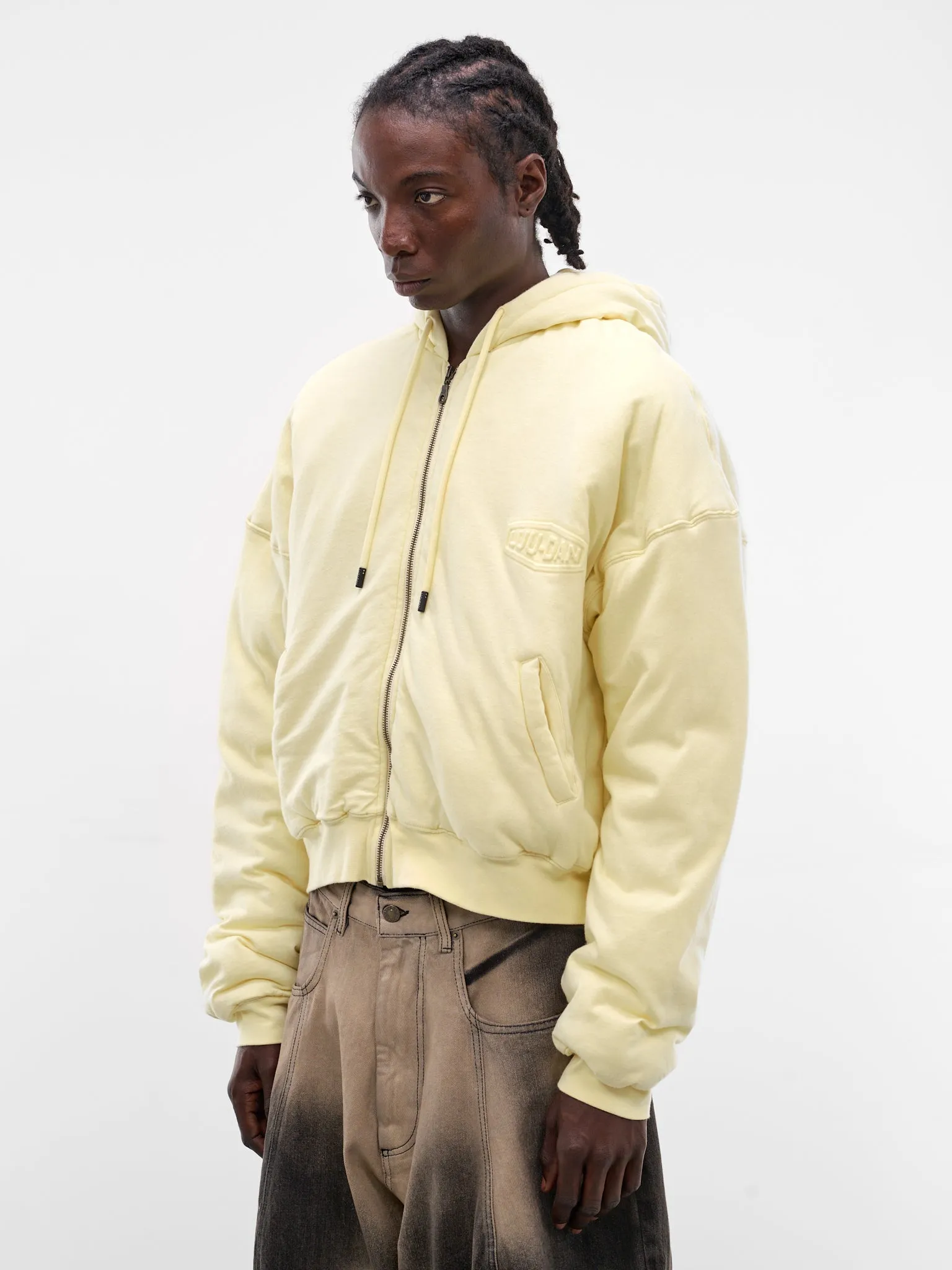 Spoiled Milk Wadded Zip Hoodie (MJ038J0-LJ-100-SPOILED-MILK) sold by lorenzo product image thumbnail 2
