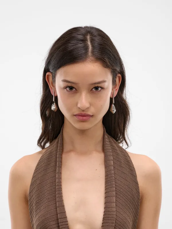 Small Lacrima Rhodium Earrings (S26-EA005-P-SILVER) made by Panconesi