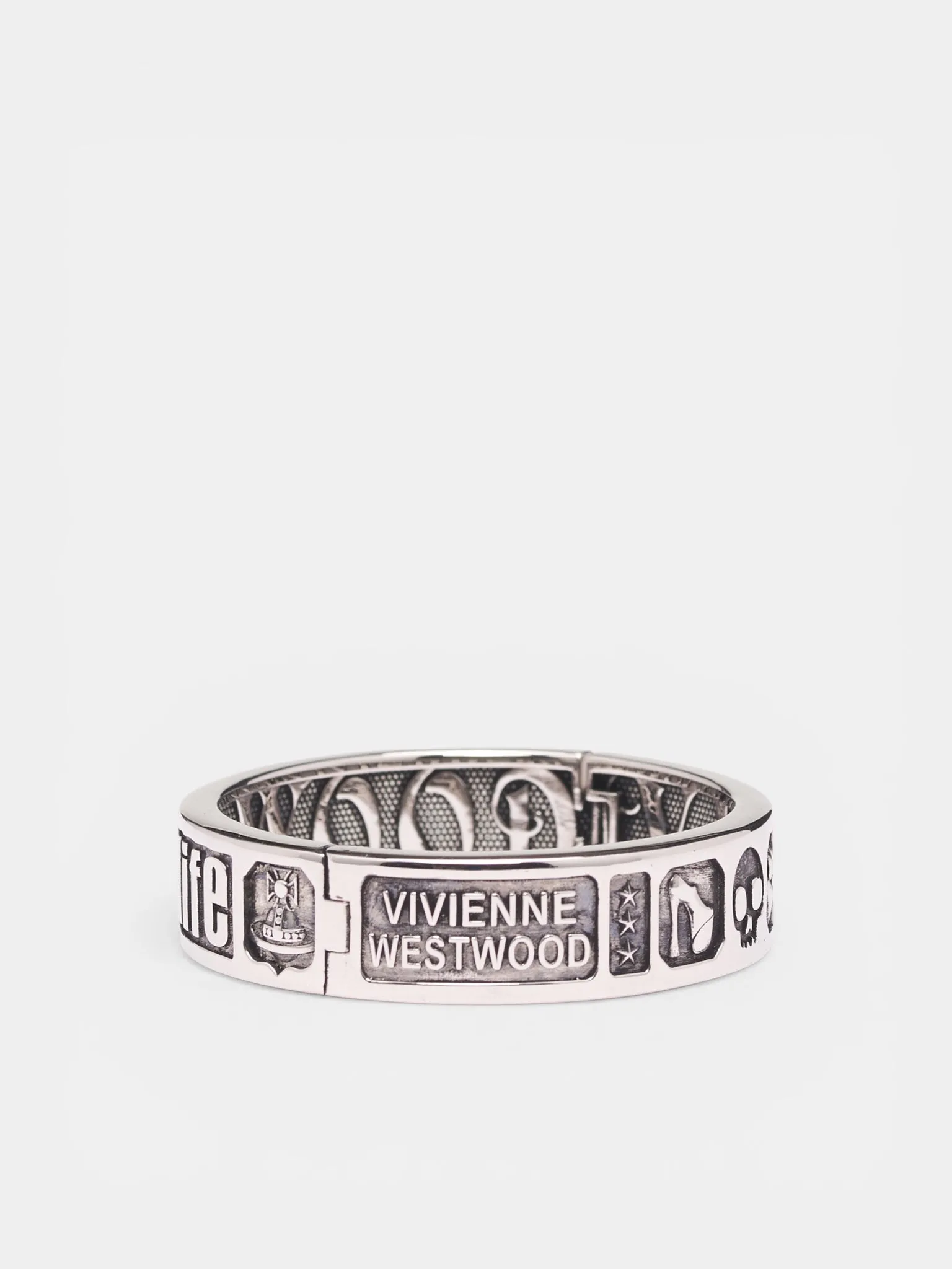 Antique Silver Brass Victorine Bangle (6101003I-02P017-ANTIQUE-PLATIN) sold by lorenzo
