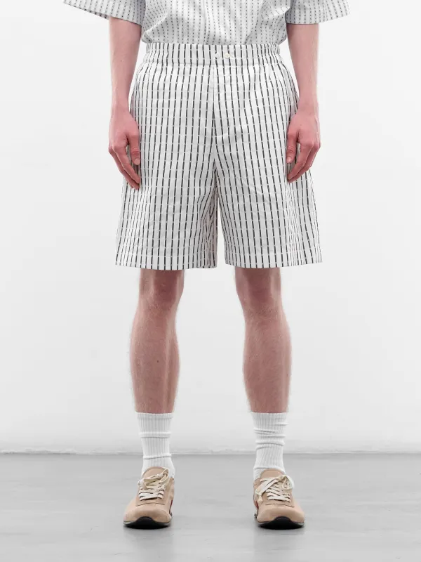 White Caleçon Striped Boxer Shorts (SOM00539AW00782-LOGO-LINE-STRI) made by Jacquemus