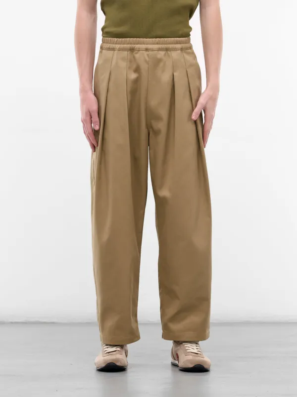Beige Pleated Elastic Trousers (S67KA0091-S54042-BEIGE) made by Maison Margiela