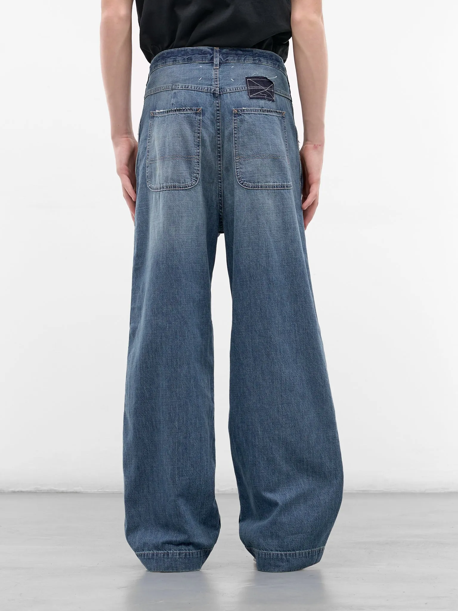 Blue Denim Wide Leg Jeans (S51KA0615-M30021-DENIM-BLUE) sold by lorenzo product image thumbnail 3