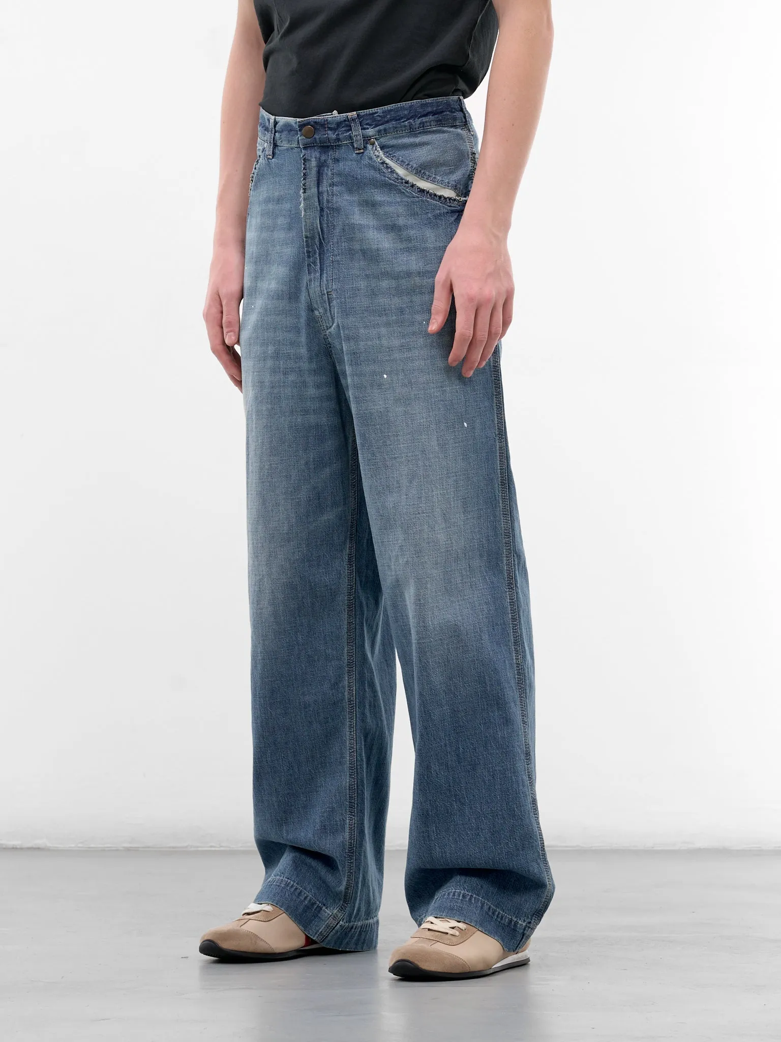 Blue Denim Wide Leg Jeans (S51KA0615-M30021-DENIM-BLUE) sold by lorenzo product image thumbnail 2