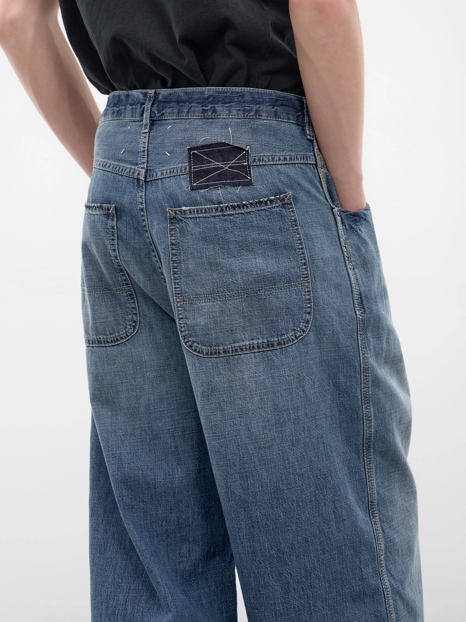 Blue Denim Wide Leg Jeans (S51KA0615-M30021-DENIM-BLUE) sold by lorenzo product image thumbnail 5