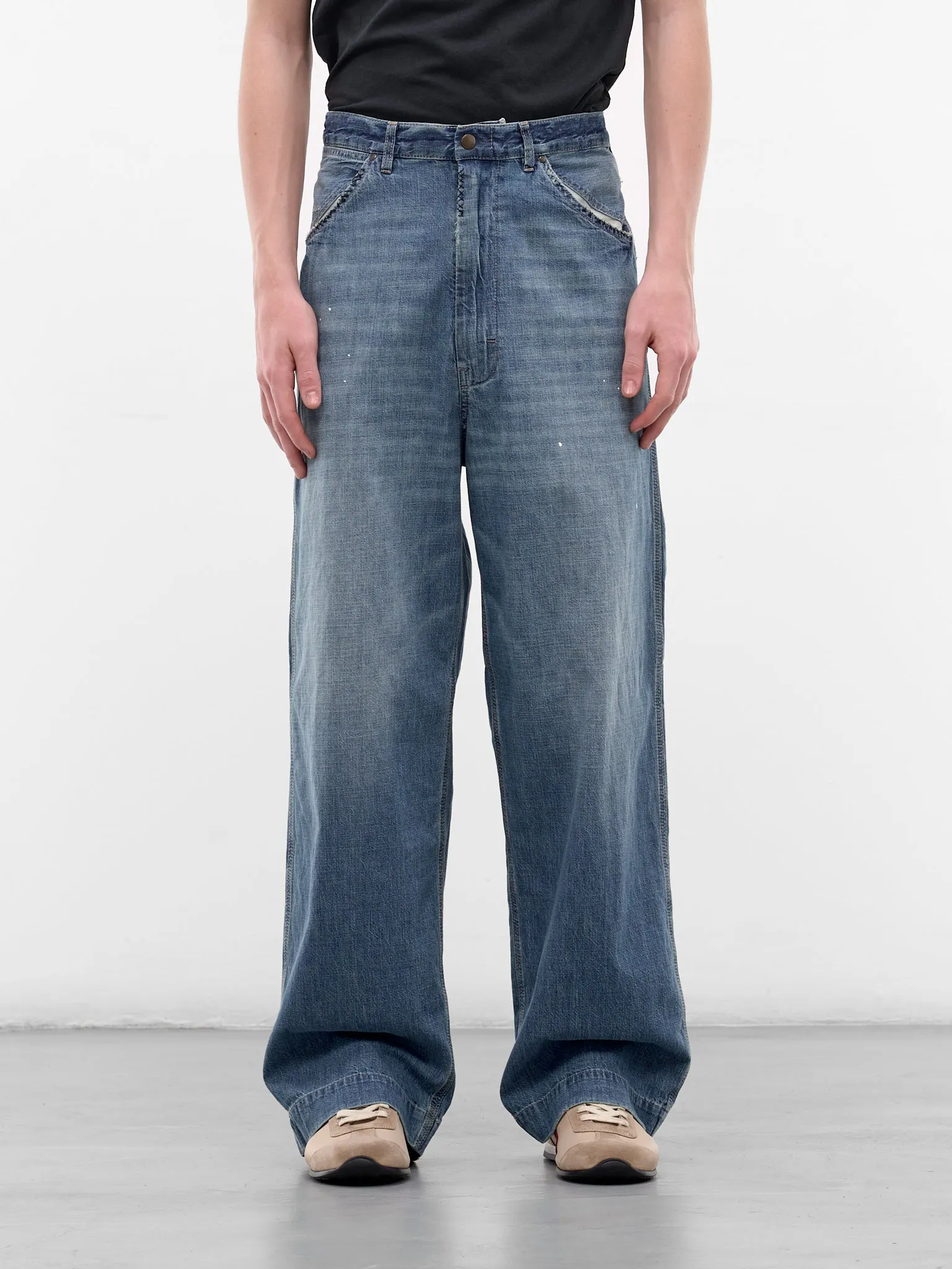 Blue Denim Wide Leg Jeans (S51KA0615-M30021-DENIM-BLUE) sold by lorenzo